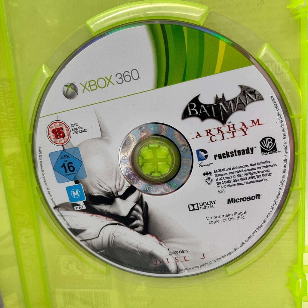 BATMAN Arkham Asylum + Arkham City Xbox 360 PAL Rocksteady WB Eidos Microsoft