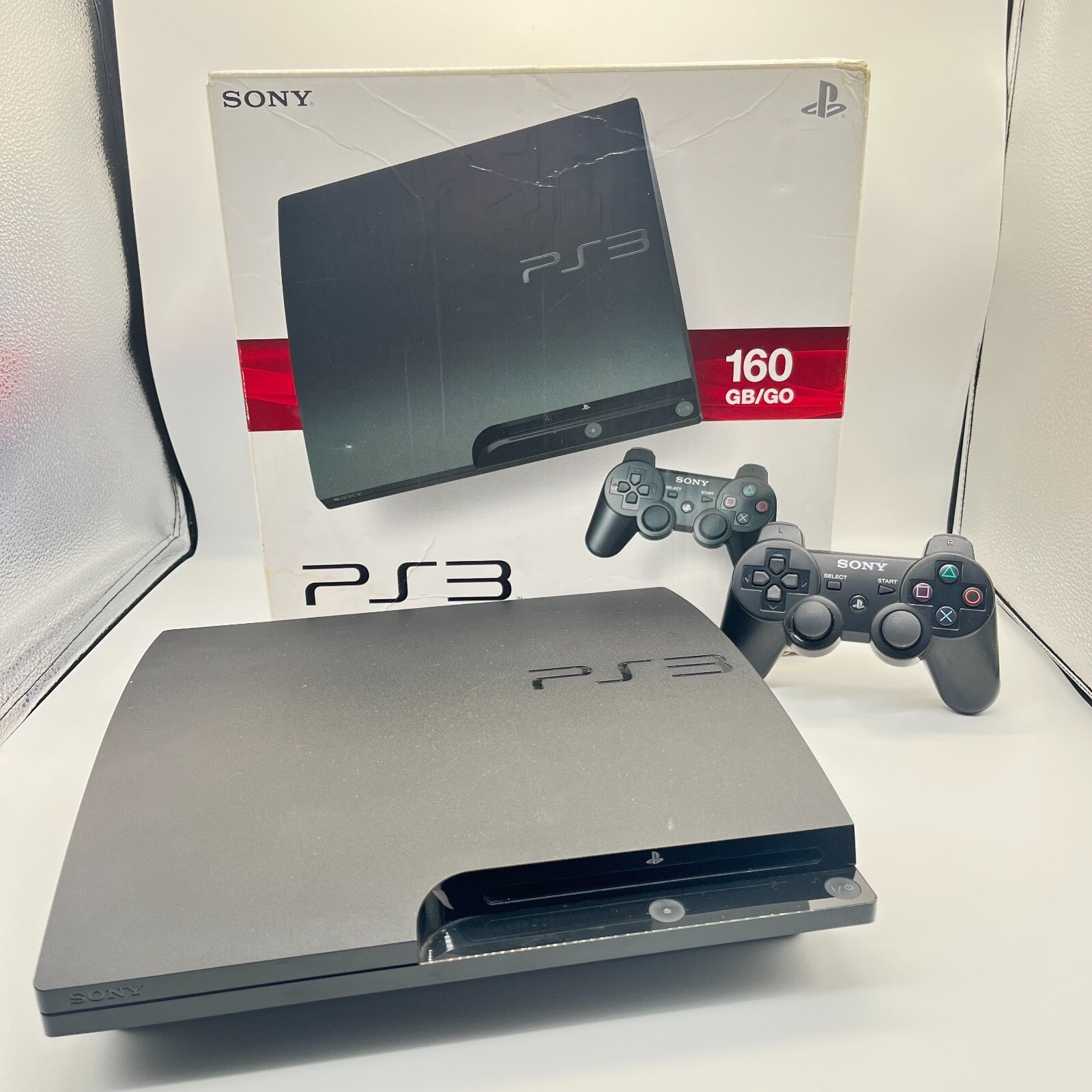 PS3 Slim Console 160GB BOXATA Sony Playstation 3 CECH3004A COMPLETA + Controller