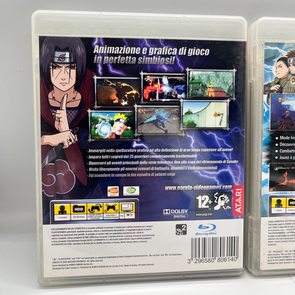 NARUTO SHIPPUDEN Ultimate Ninja Storm 1+2+3 BUNDLE PS3 Italiano Completi PAL
