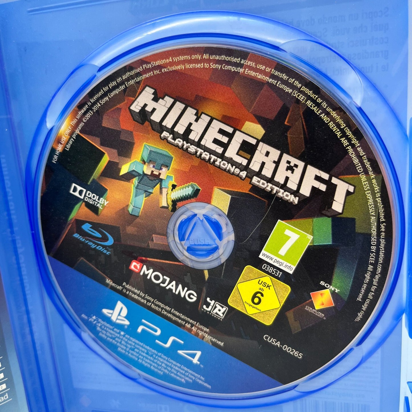 MINECRAFT PlayStation 4 Edition ITALIANO Completo PAL Mojang Sony PS4 COME NUOVO
