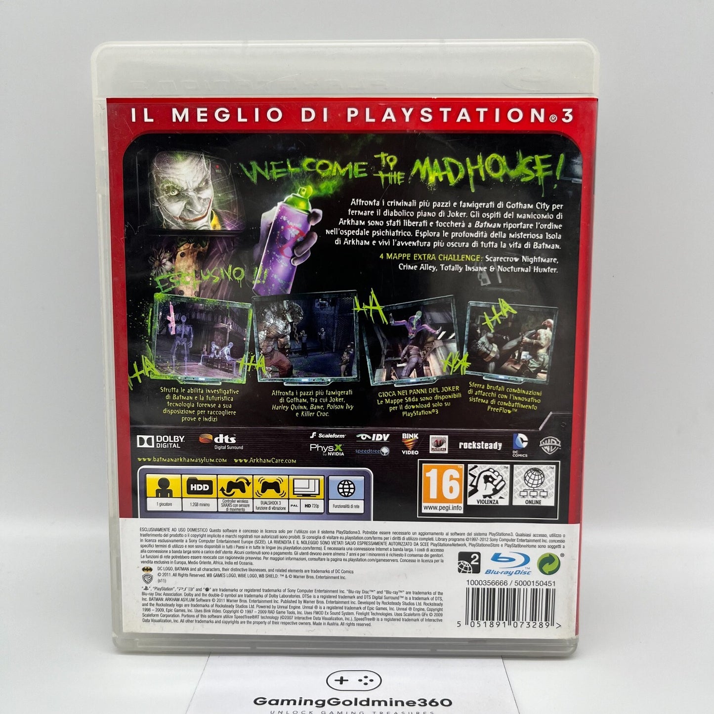 BATMAN Arkham Asylum GOTY Edition PS3 Italiano Completo PAL Sony PlayStation 3
