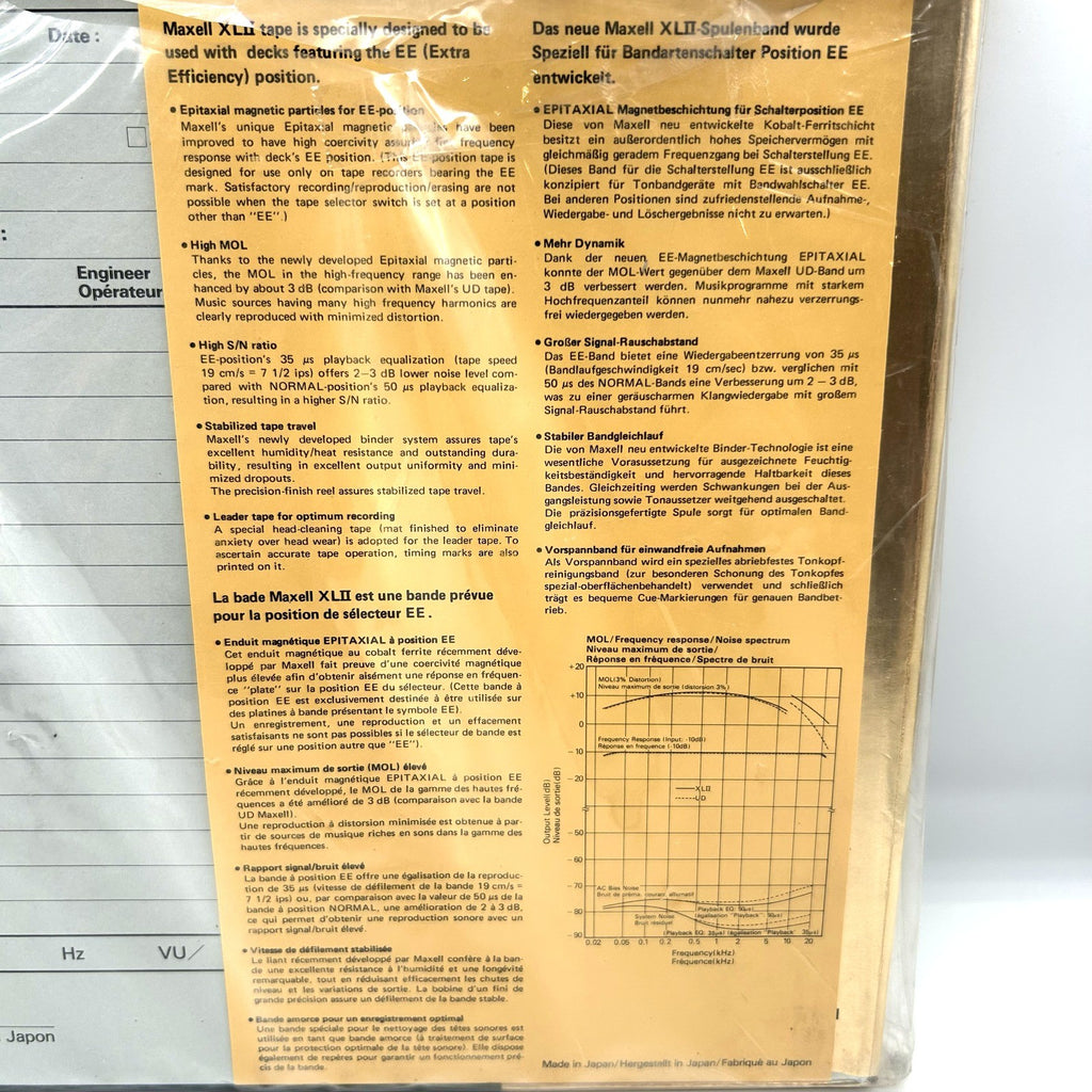Maxell XLII 35-180 EE – bobina 26,5 cm (10,5″) sigillata, scatola oro 1986 (Nuovo)