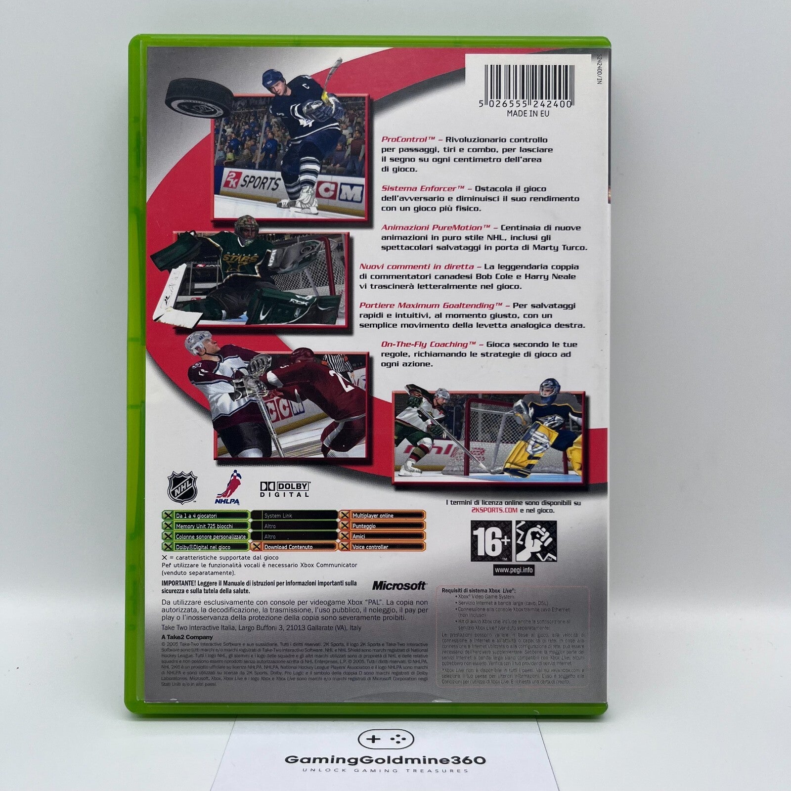 NHL 2K6 Xbox Classic ITALIANO Completo con Manuale PAL 2k Microsoft COME NUOVO🏒