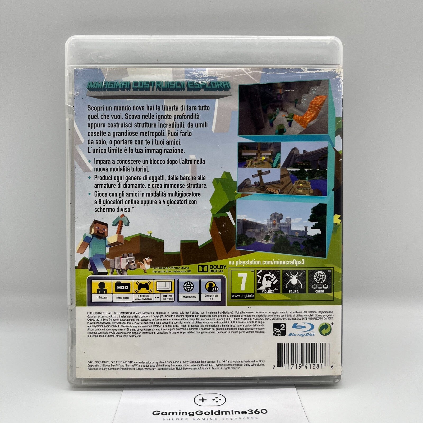 Minecraft PlayStation 3 Edition Completo con Manuale PAL Mojang Sony PS3 BUONE C