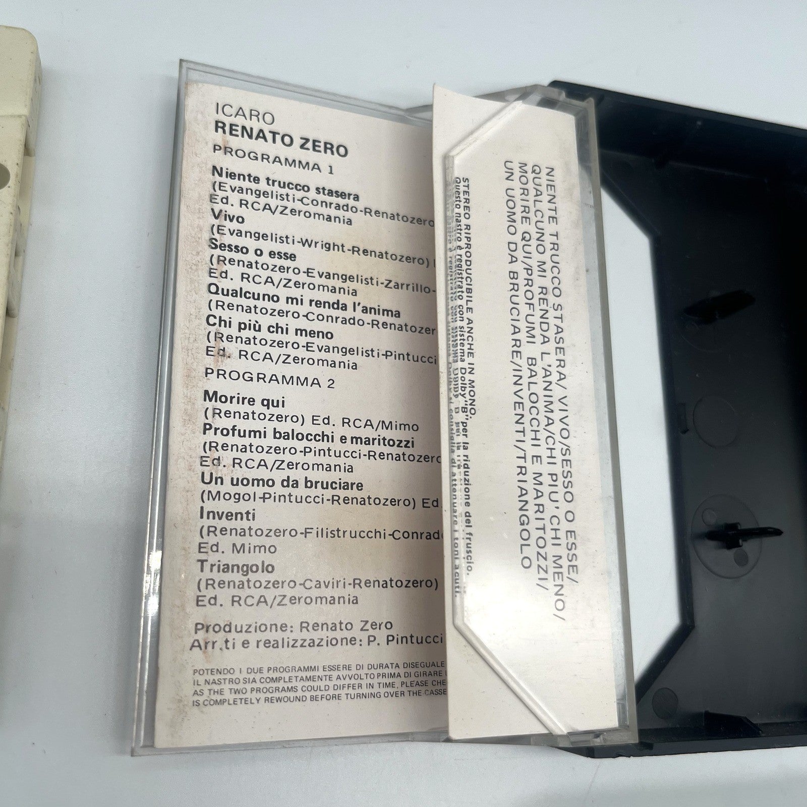 Renato Zero Icaro Musicassetta Doppia MC Zerolandia RCA 1981 Italiana Testata