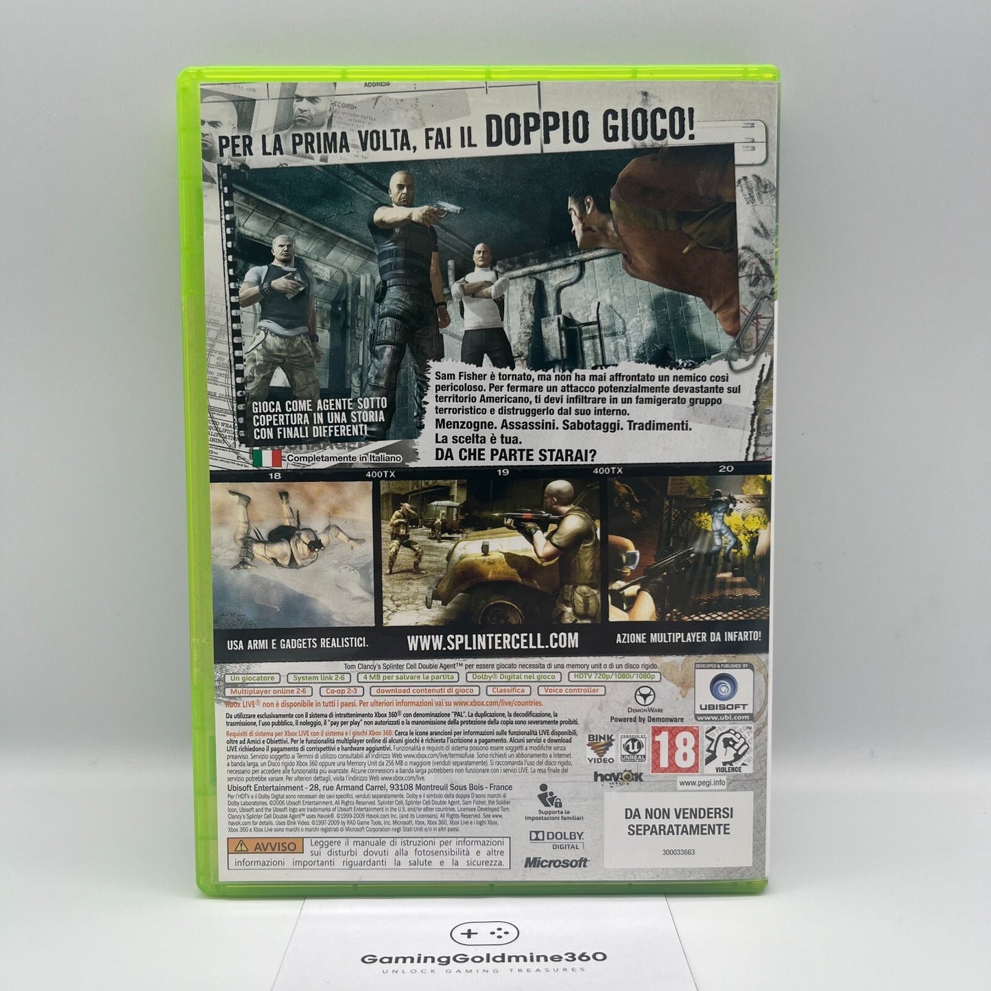 Tom Clancy's Splinter Cell Double Agent Xbox 360 CLASSICS Italiano PAL Ubisoft