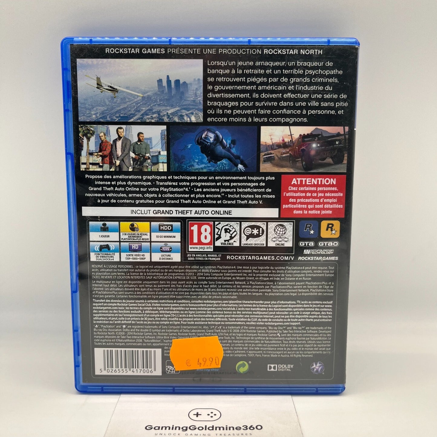 GTA 5 PS4 Vers. EU MULTILINGUA Grand Theft Auto V Sony PlayStation 4 Rockstar