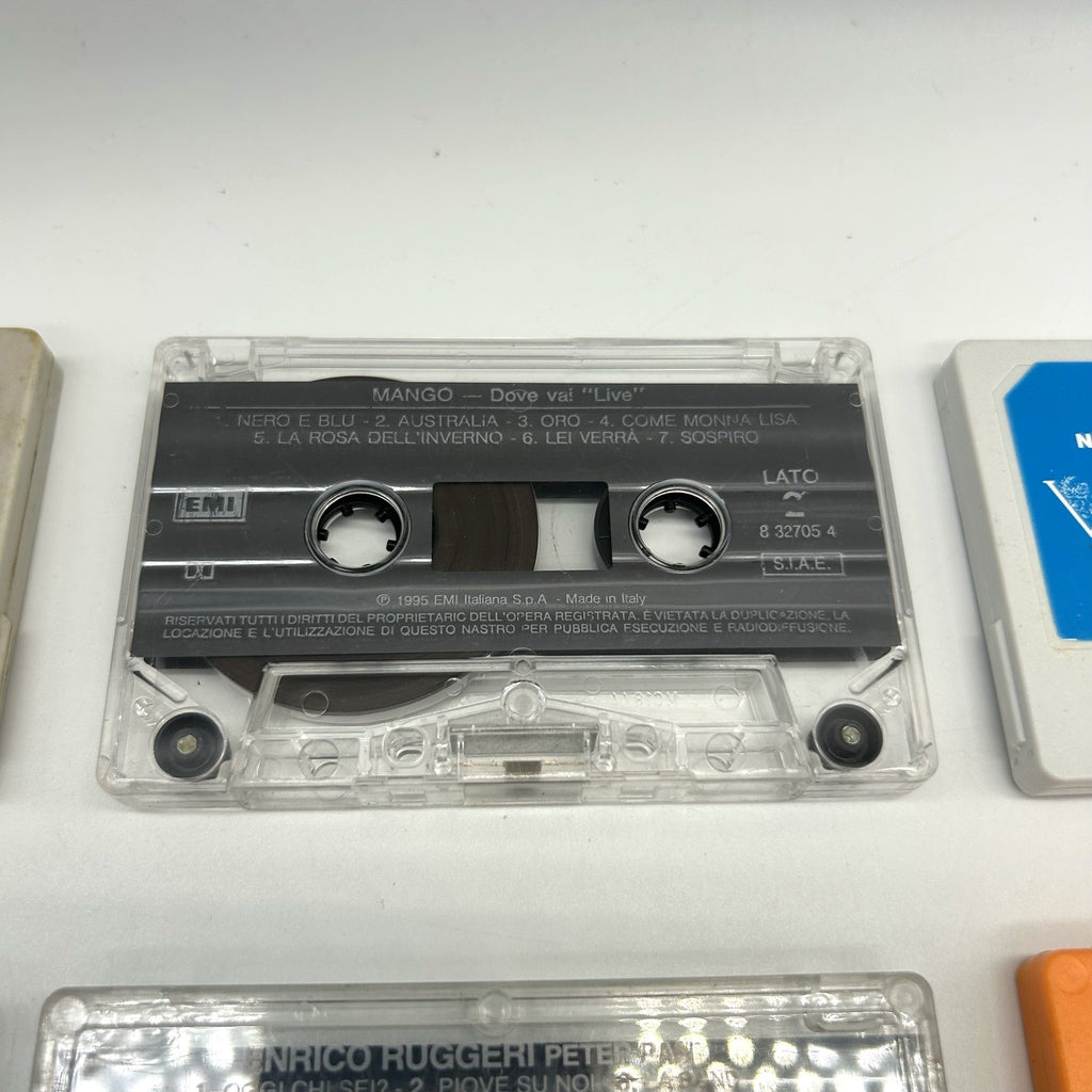 Lotto 6 Musicassette Anni 80 90 MC Mango Nomadi Ruggeri Compilation Italiane
