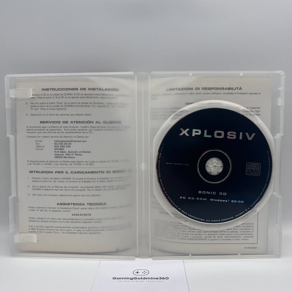 Sonic 3D Xplosive (PC: Windows 95/98) Italiano Sega Empire Interactive OTTIMO