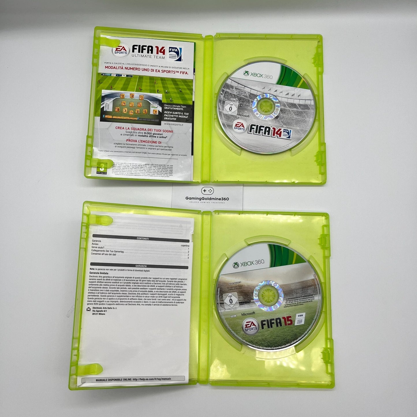 FIFA 14 + 15 Xbox 360 Italiano Completi con Manuali PAL EA Sports Microsoft