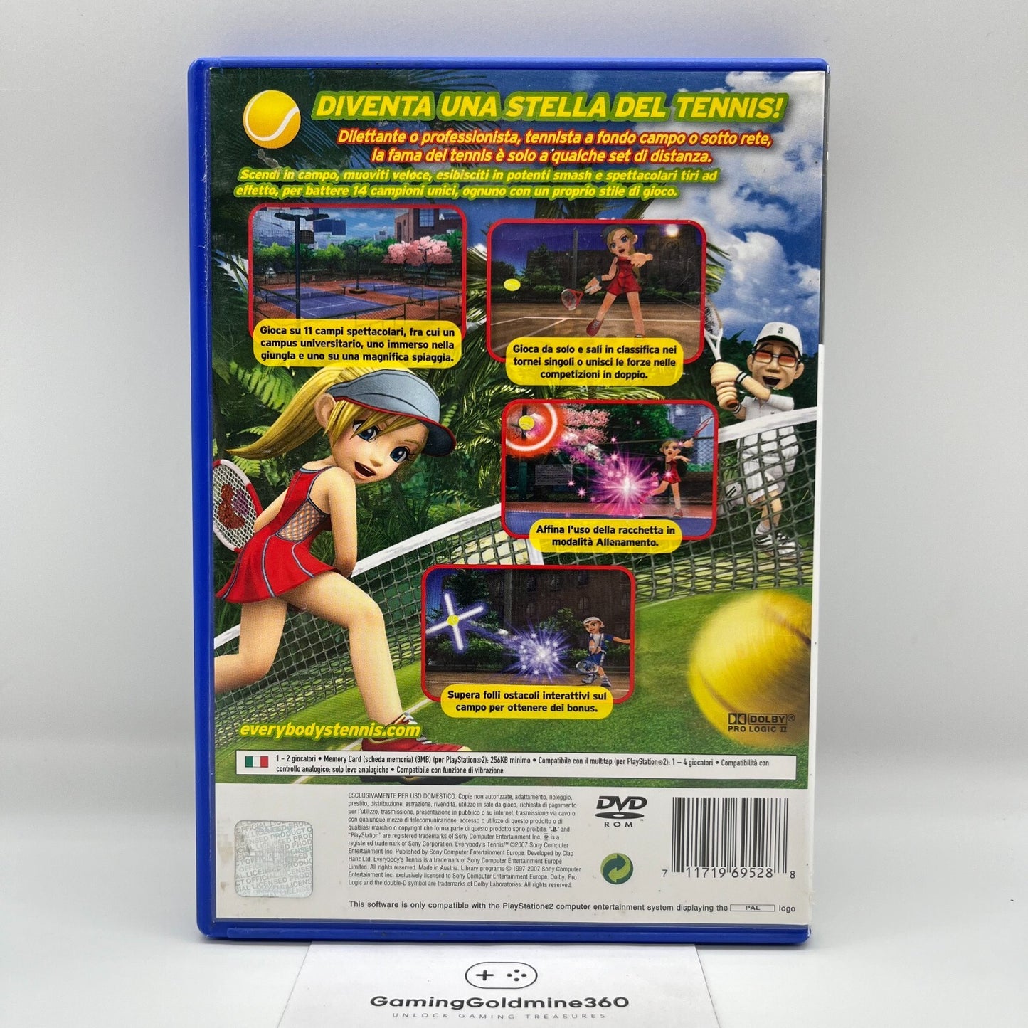 EVERYBODY'S TENNIS PS2 Italiano Completo PAL Sony Playstation 2 OTTIME CONDIZION