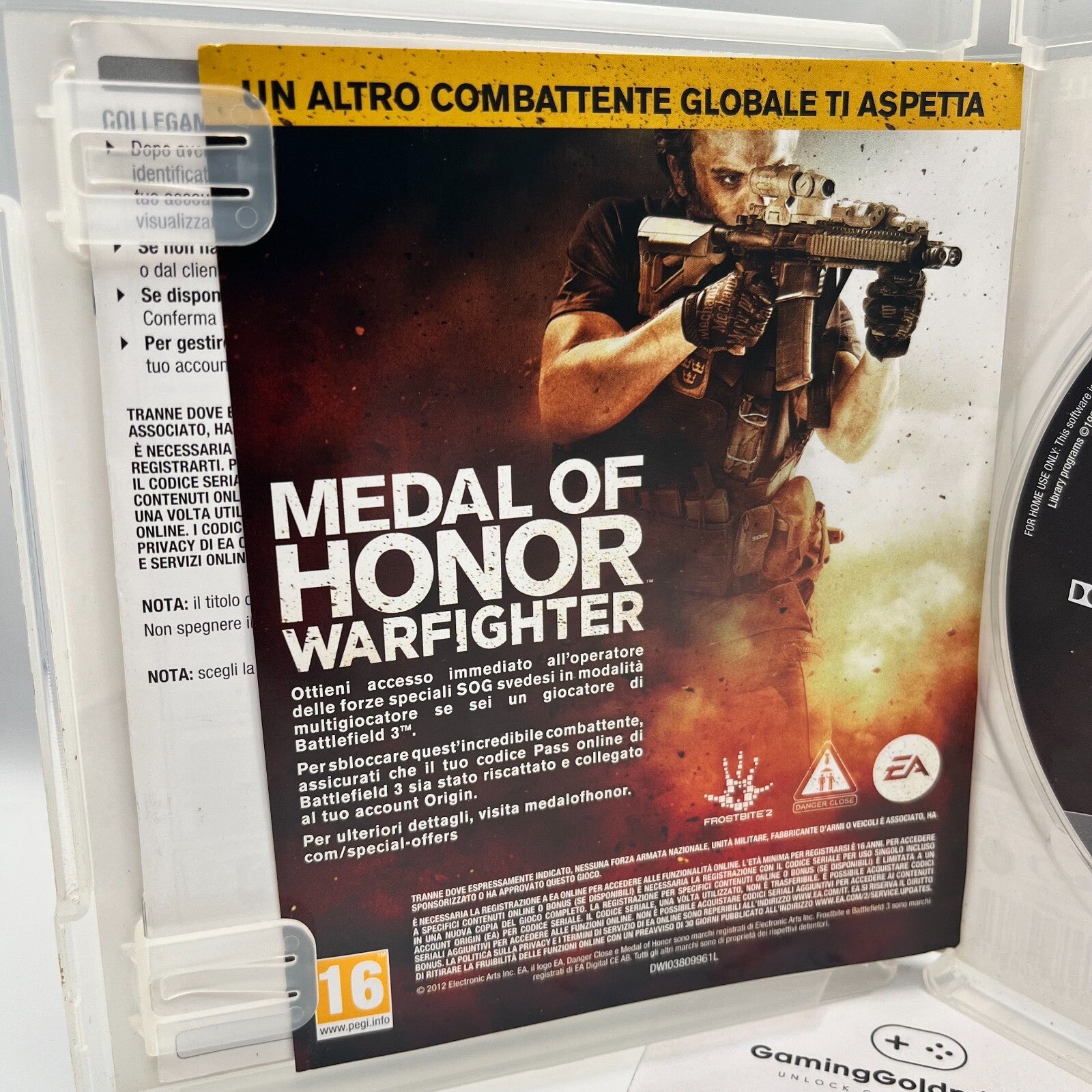 Medal of Honor WarFighter PS3 Italiano Completo Manuale PAL Sony PlayStation 3