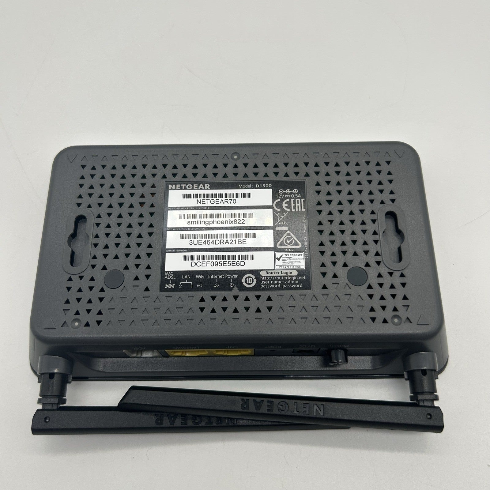 Netgear D1500 Modem Router ADSL2+ WiFi N300 Completo Manuale e Cavi Testato