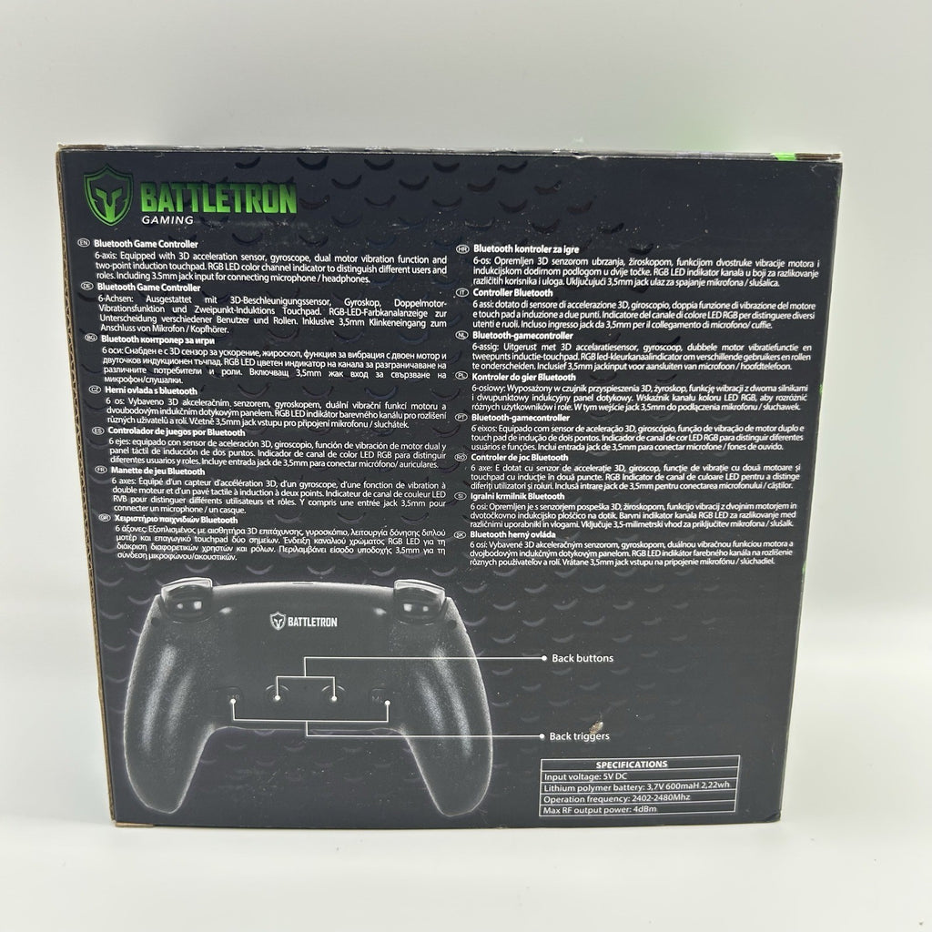 Controller Bluetooth Battletron Gaming per Nintendo Switch PS4 PC Nuovo Box