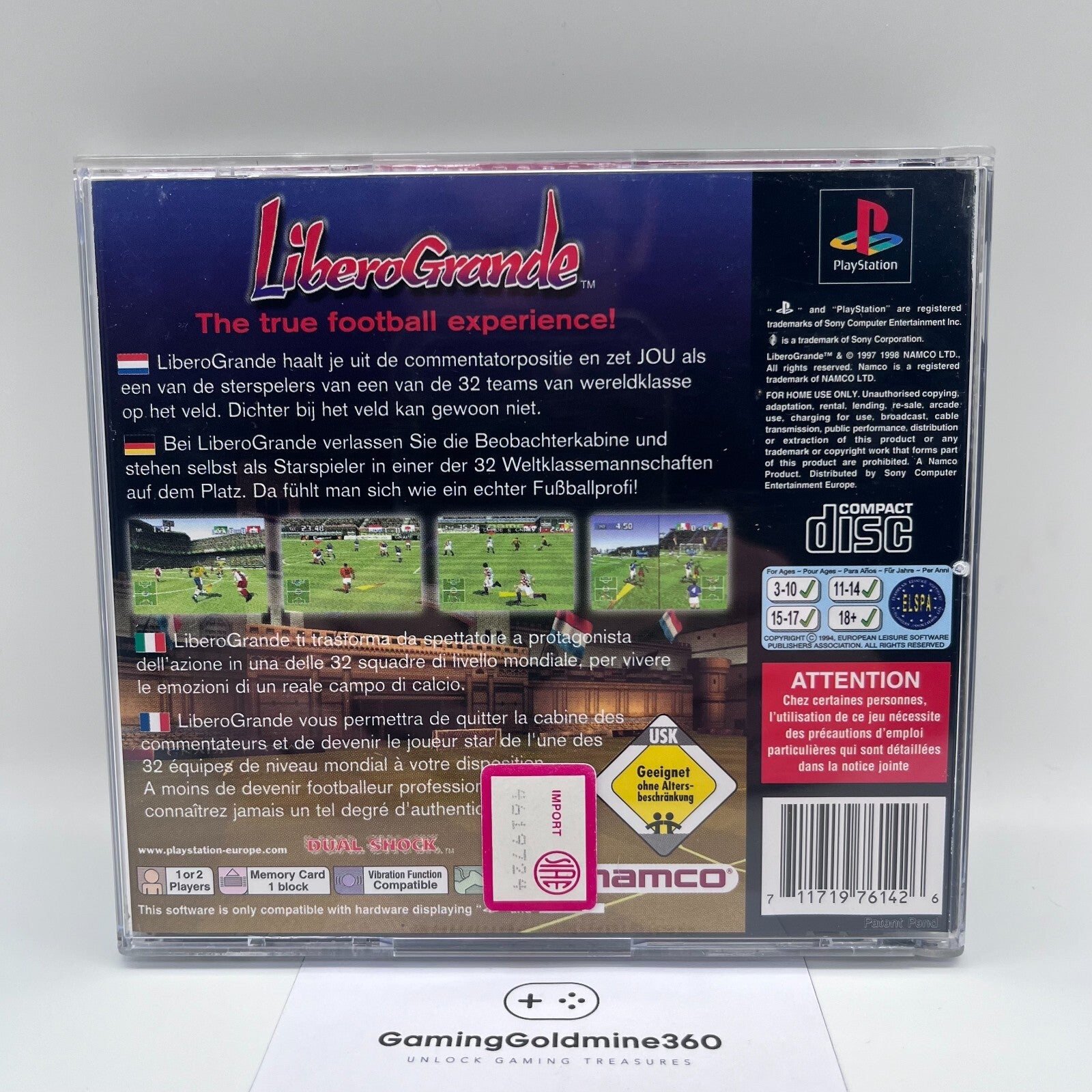 LiberoGrande PS1 Italiano Completo PAL Namco Sony PlayStation 1 PSX Ps One Buon