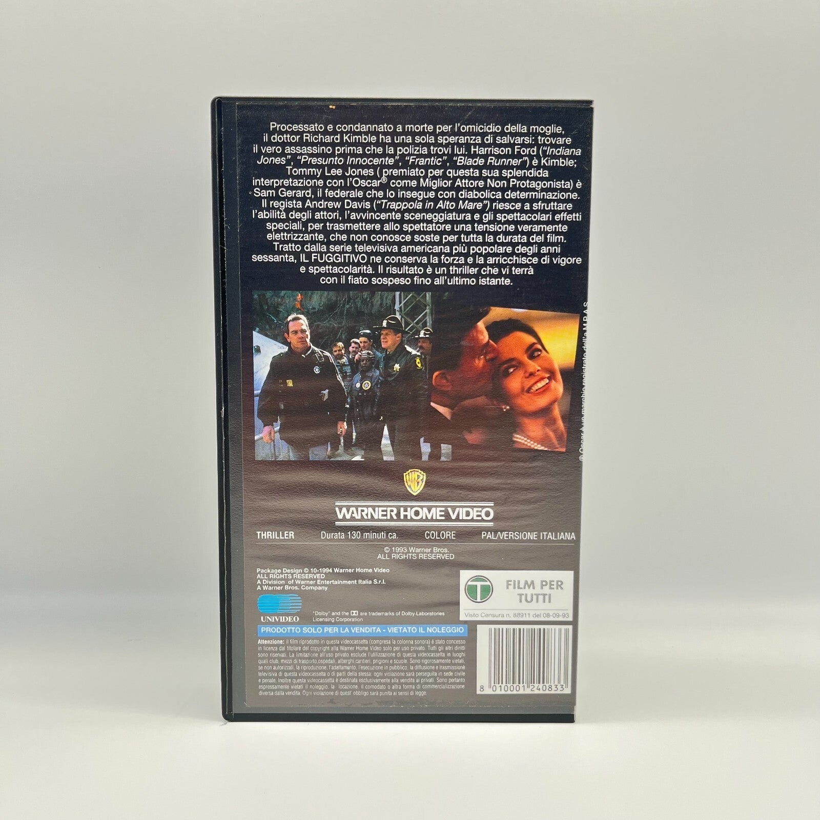 Il Fuggitivo VHS - Harrison Ford, Tommy Lee Jones - Warner Home Video - Italiano