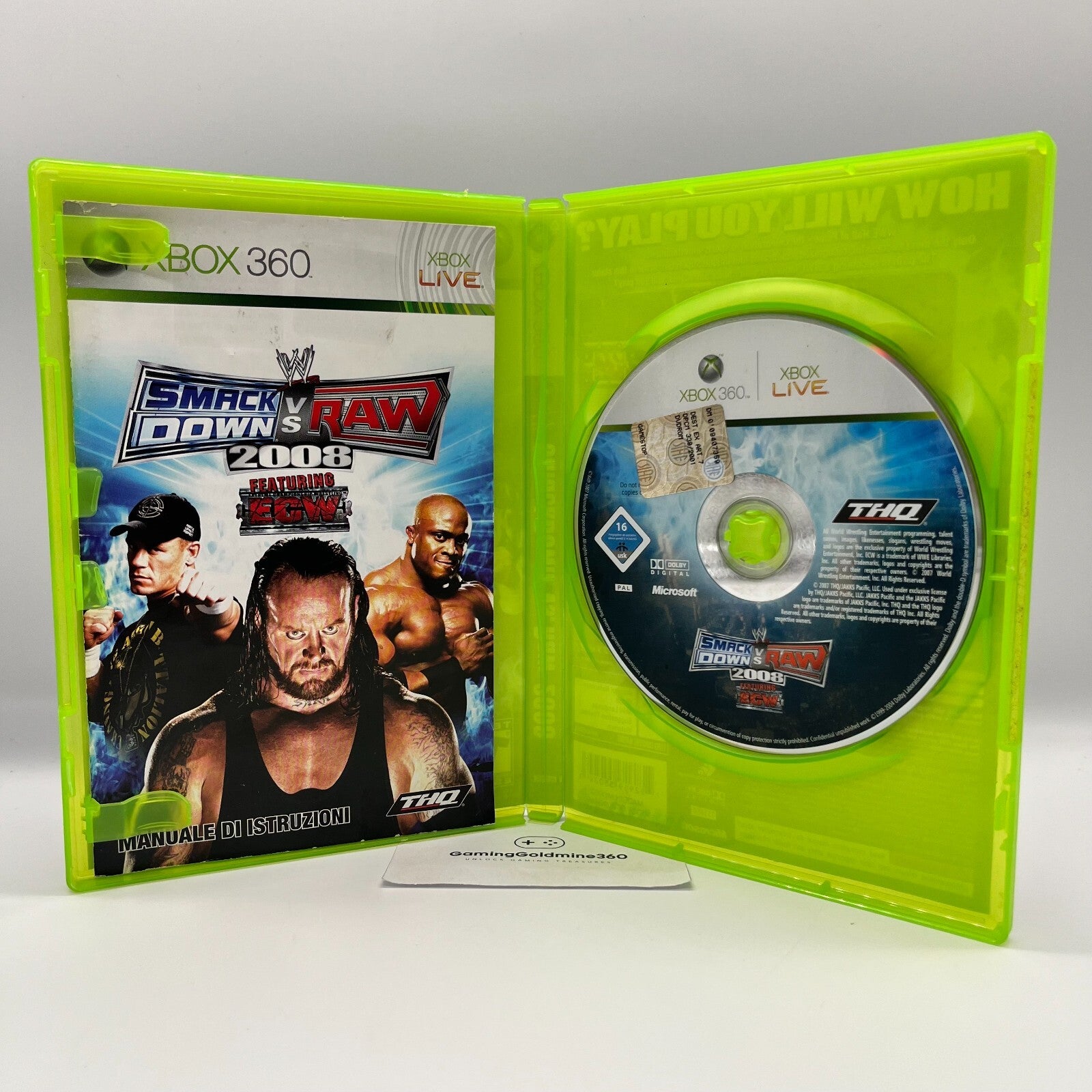 WWE Smackdown vs Raw 2007 + 2008 (cover reprint) Xbox 360 Italiano Completi PAL