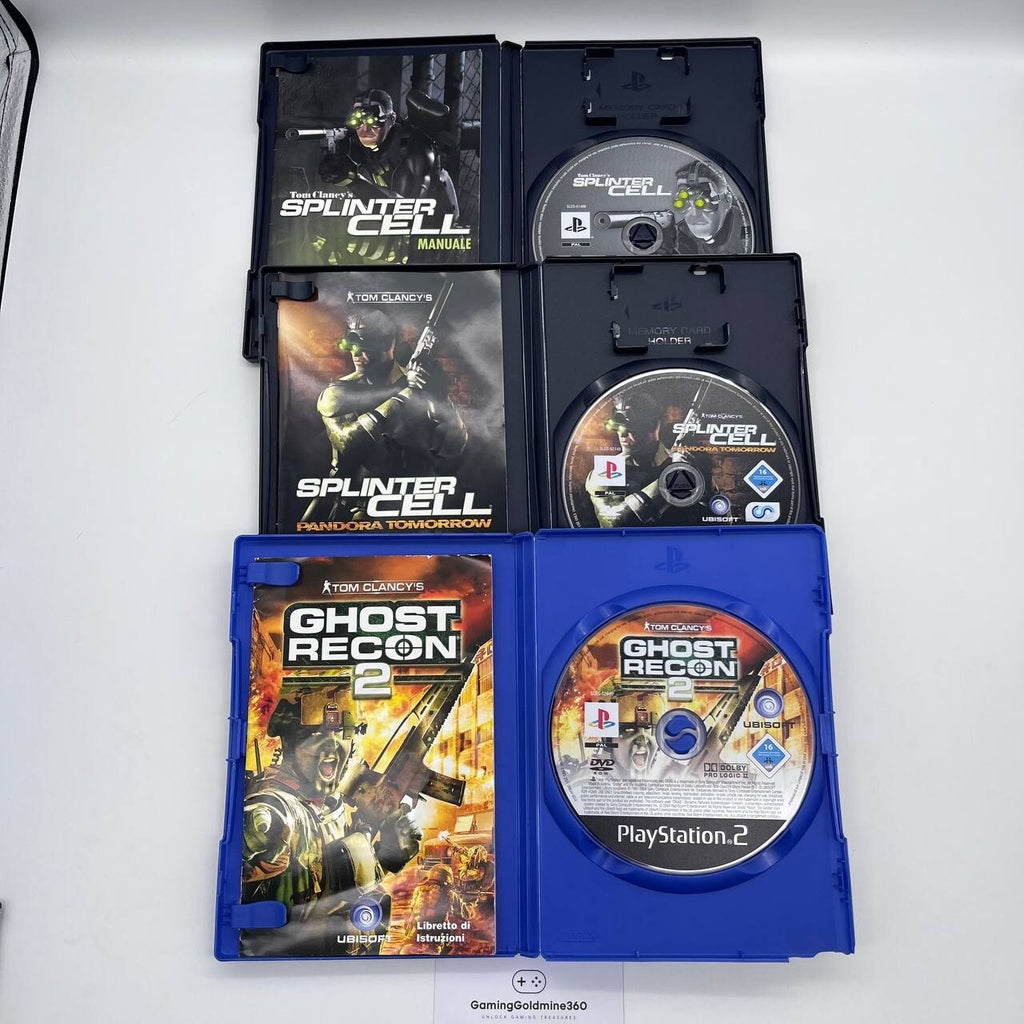 Tom Clancy's: Splinter Cell, Pandora Tomorrow, Ghost Recon 2 PS2 PAL ITA Ubisoft