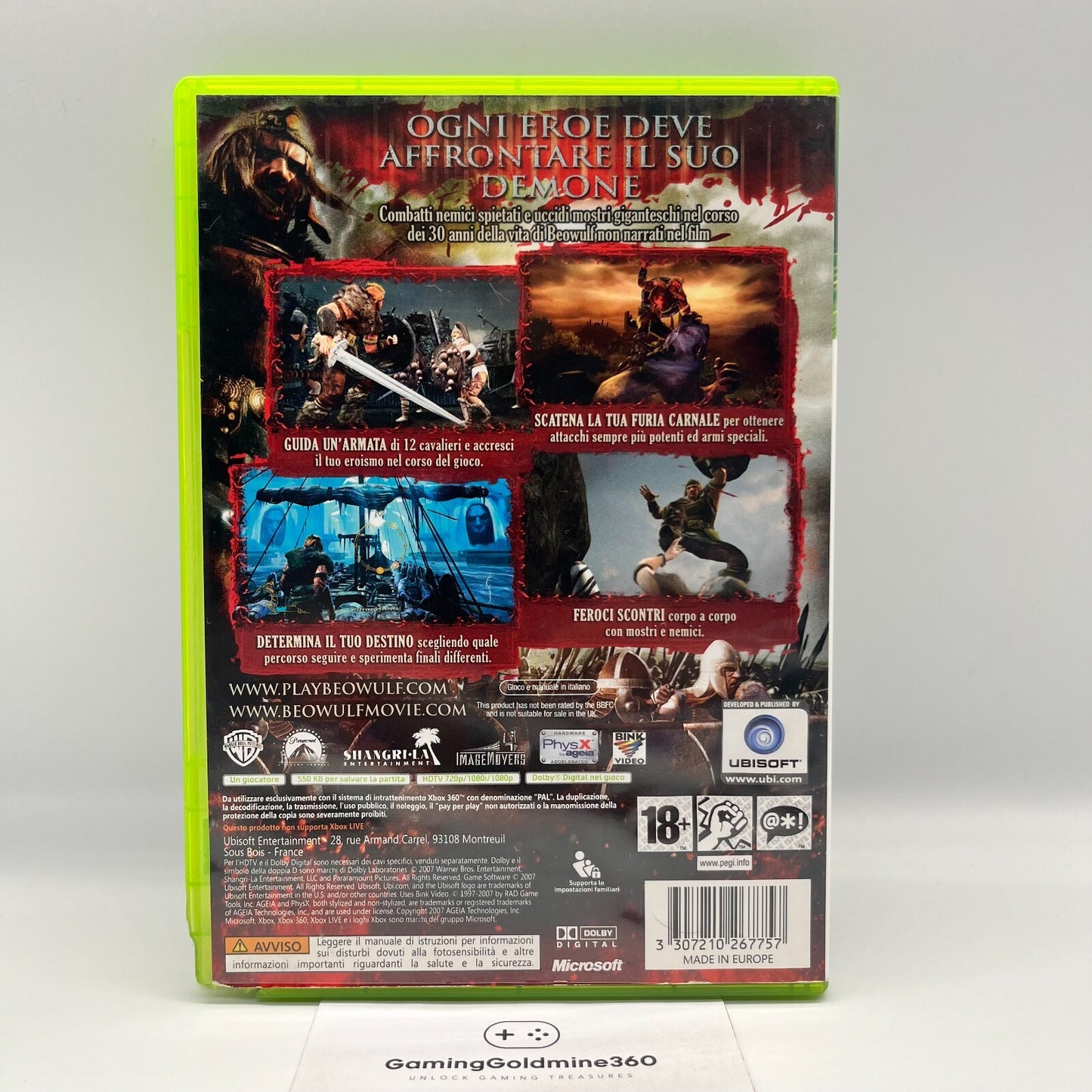 La Leggenda di BEOWULF Xbox 360 Italiano Completo Manuale PAL Ubisoft Microsoft