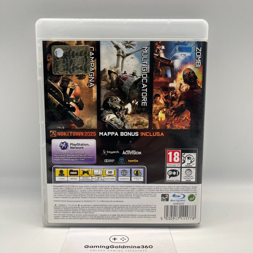 Call of Duty BLACK OPS + II 2 PS3 Italiano Completi PAL Sony PlayStation 3 OTTIM