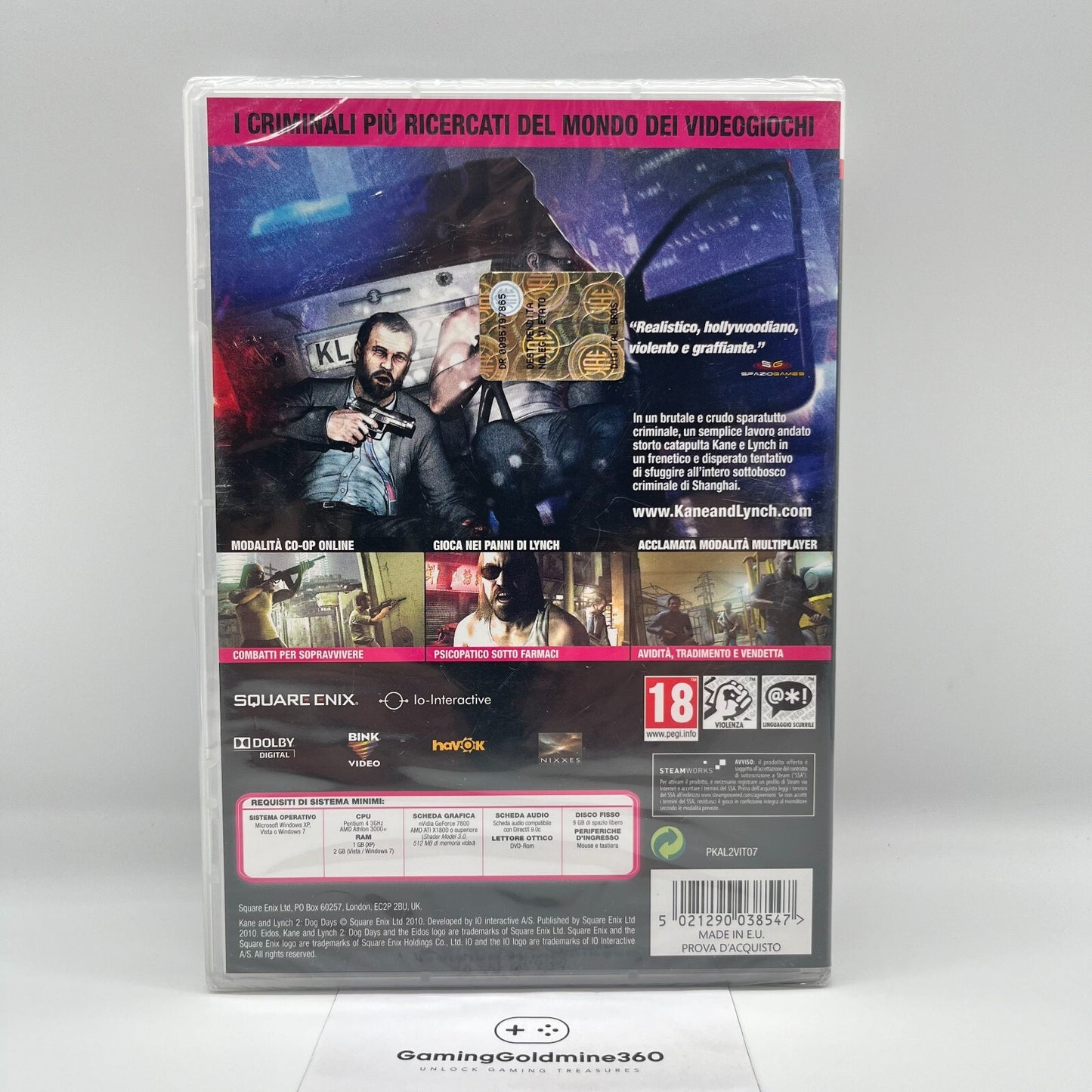 KANE & LYNCH: Dead Men + 2 Dog Days PC Italiano NUOVI SIGILLATI Eidos Microsoft