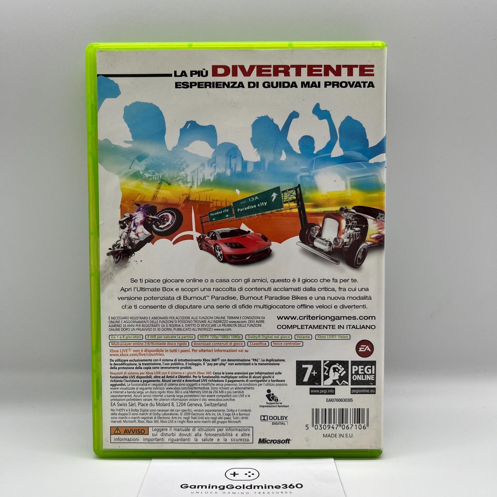 Burnout Paradise The Ultimate Box Xbox 360 Italiano PAL (senza manuale) EA Games