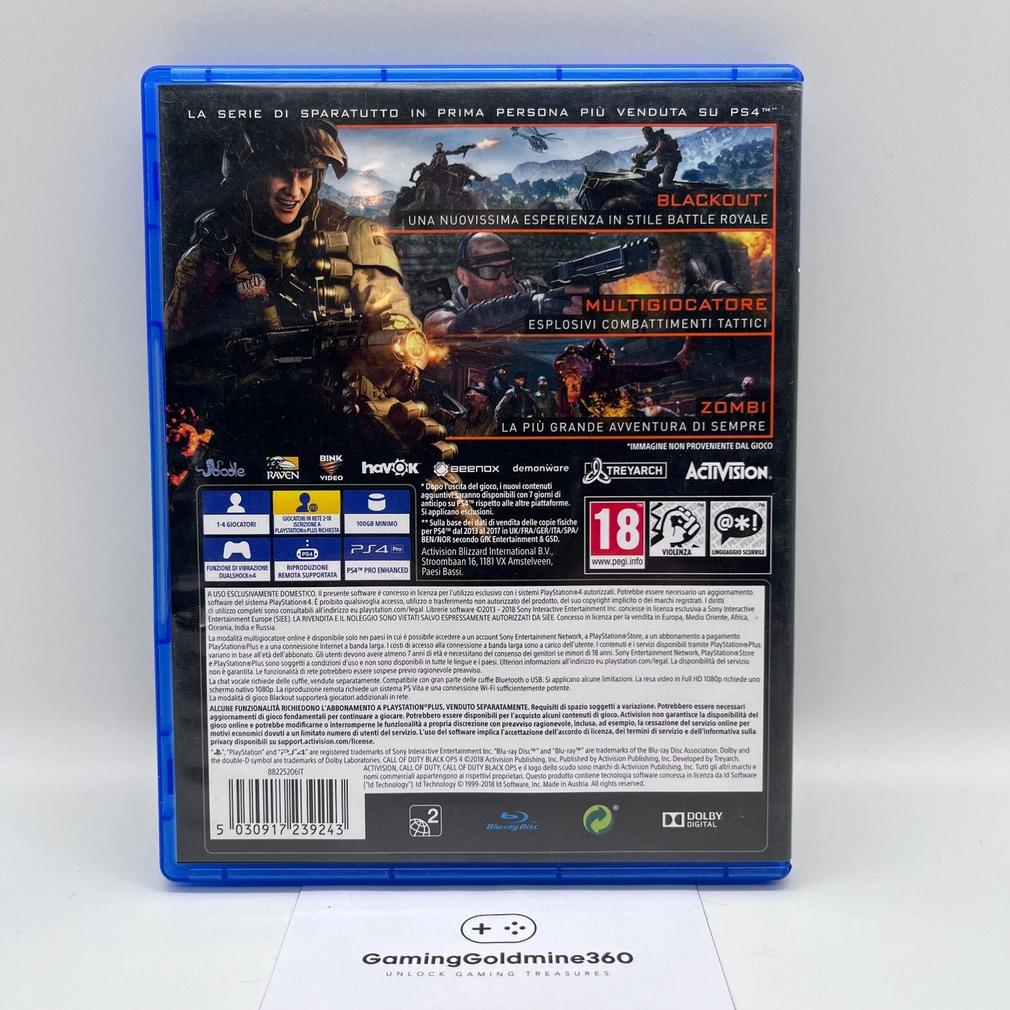 Call of Duty Black Ops IIII 4 PS4 ITALIANO Activision Sony PlayStation 4 OTTIMO
