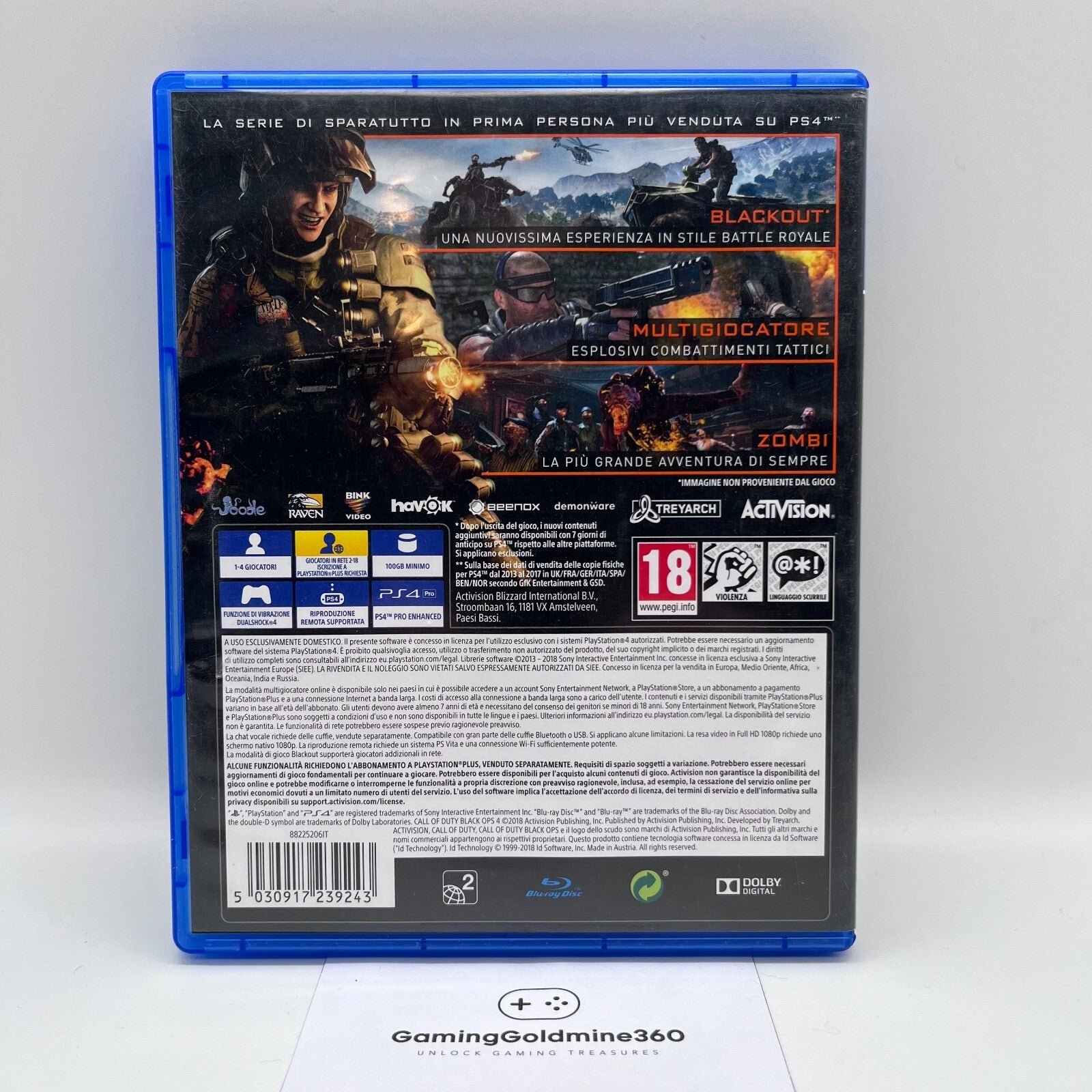 Call of Duty Black Ops IIII 4 PS4 ITALIANO Activision Sony PlayStation 4 OTTIMO