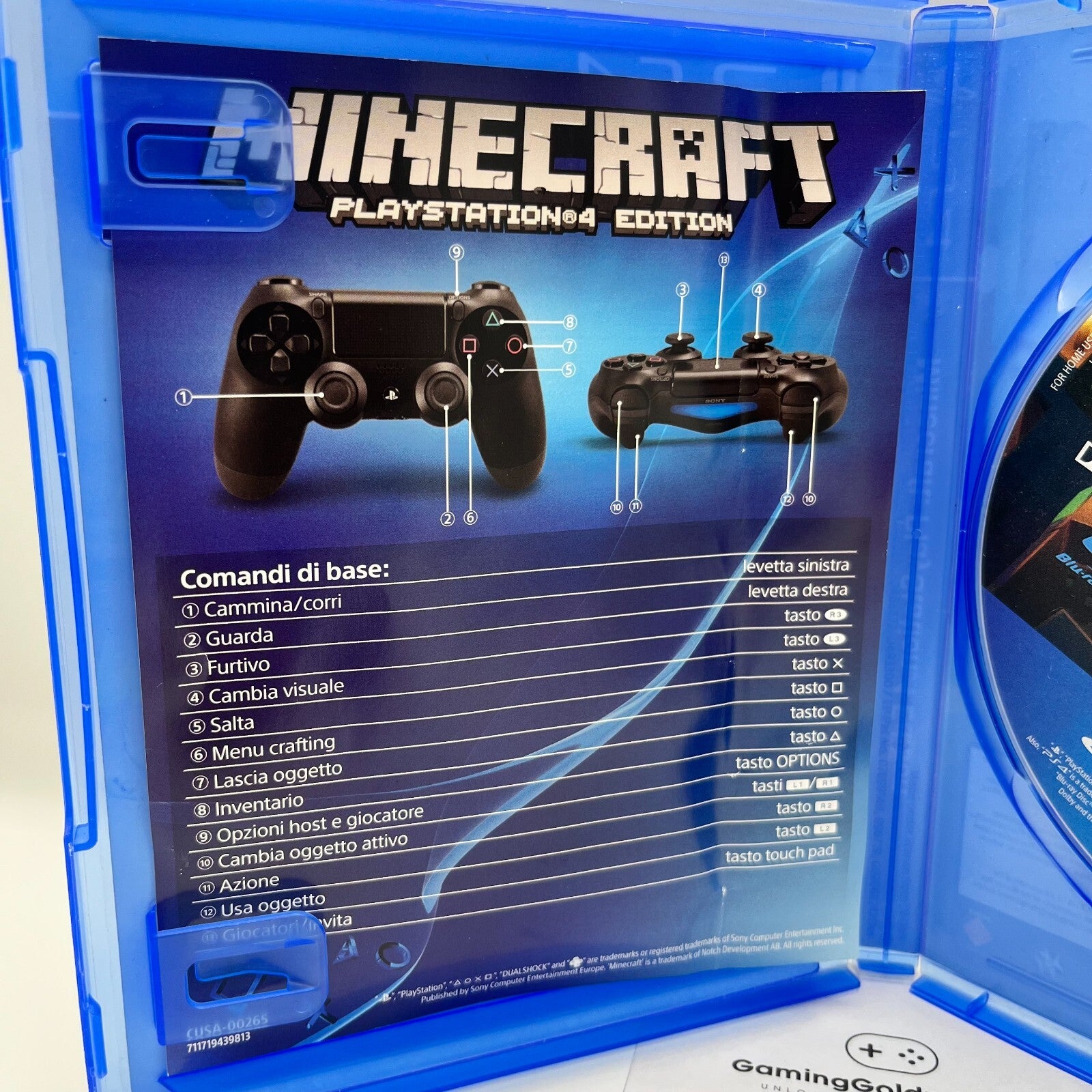 MINECRAFT PlayStation 4 Edition ITALIANO Completo PAL Mojang Sony PS4 COME NUOVO