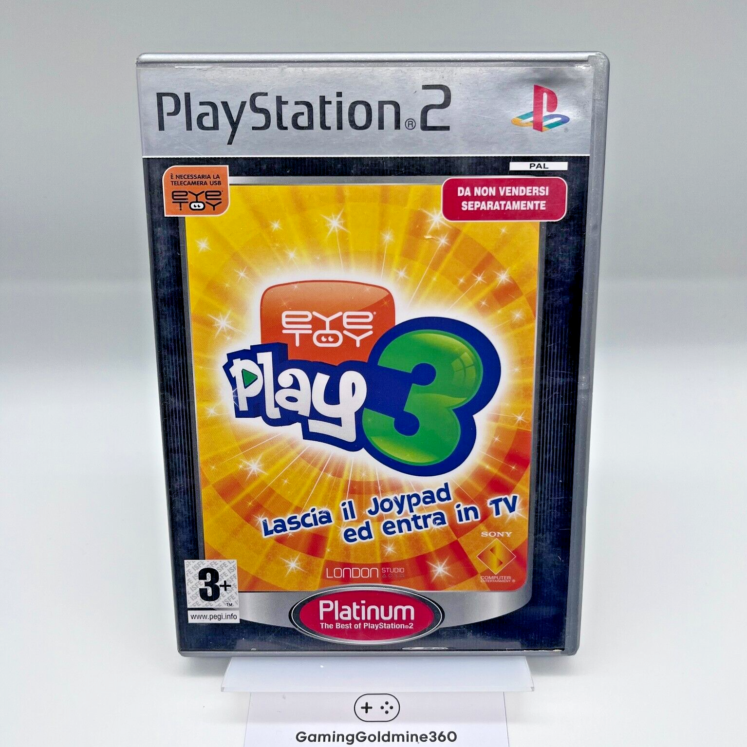 EyeToy Play 3 Platinum PS2 Italiano PAL senza manuale Sony Playstation 2