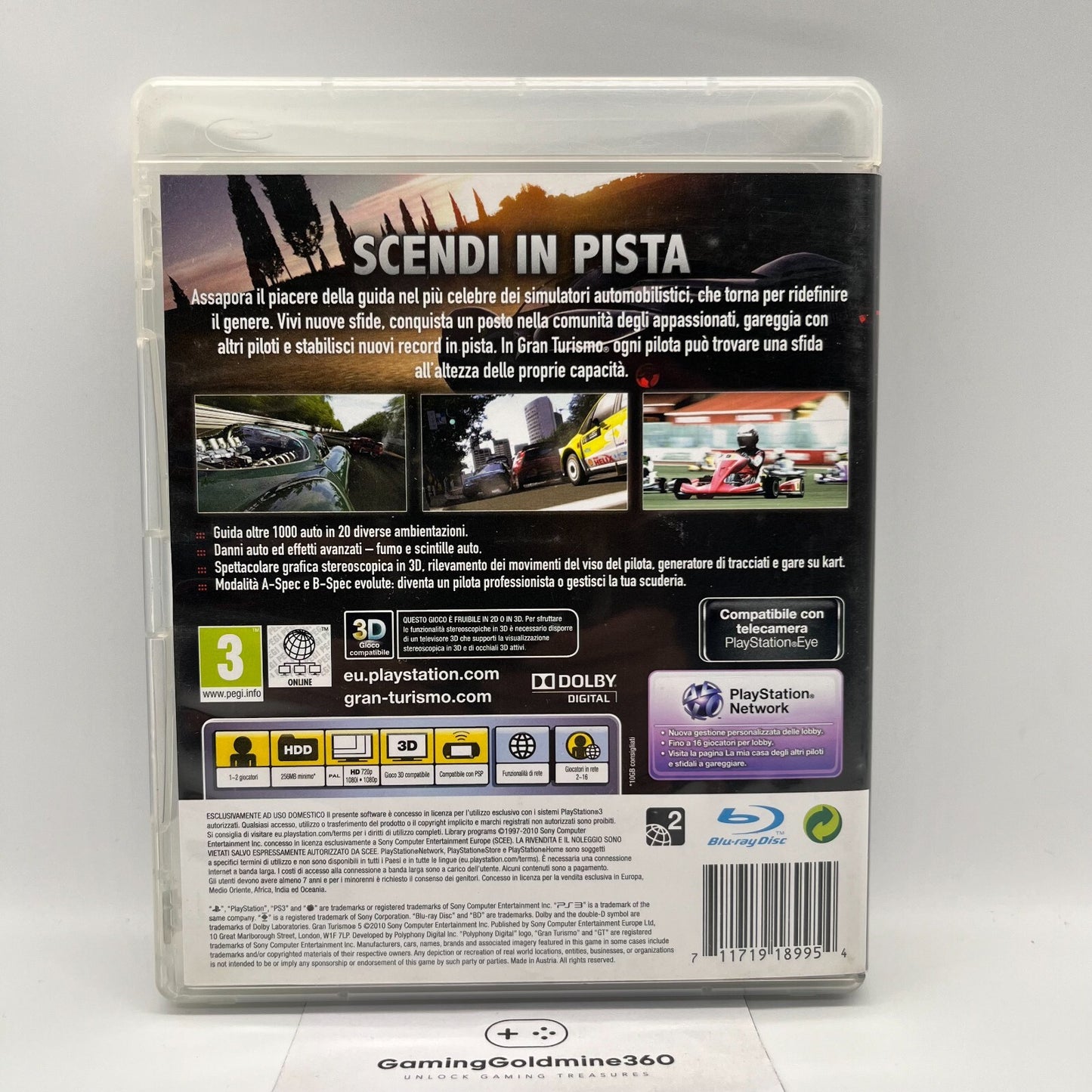 Gran Turismo 5 PS3 Italiano Completo con Manuale PAL Sony PlayStation 3 OTTIMO