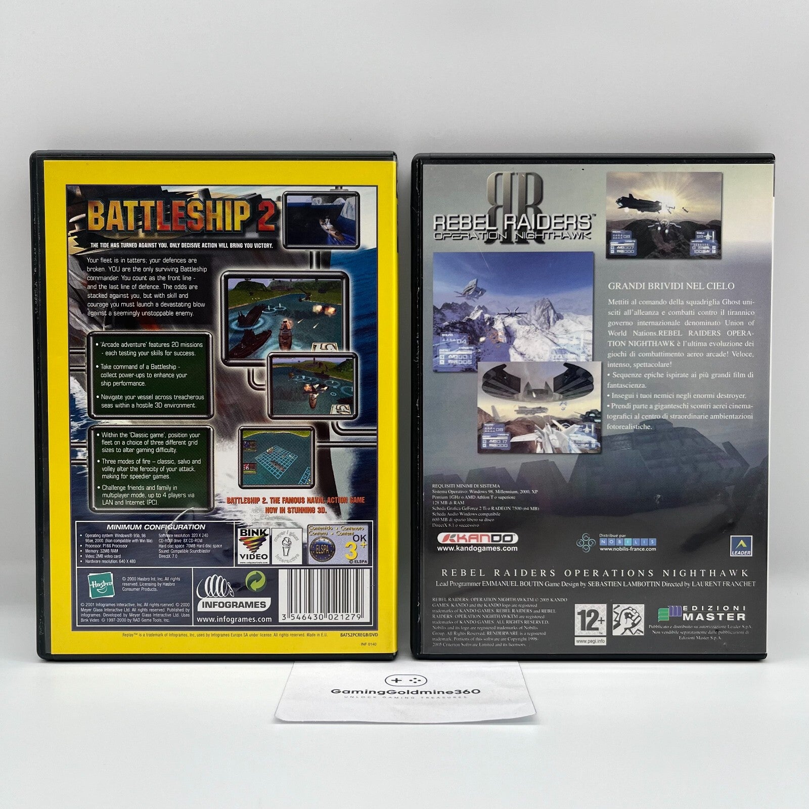 BattleShip 2 + Rebel Raiders Operation NightHawk PC CD-Rom InfoGrames COMPLETI