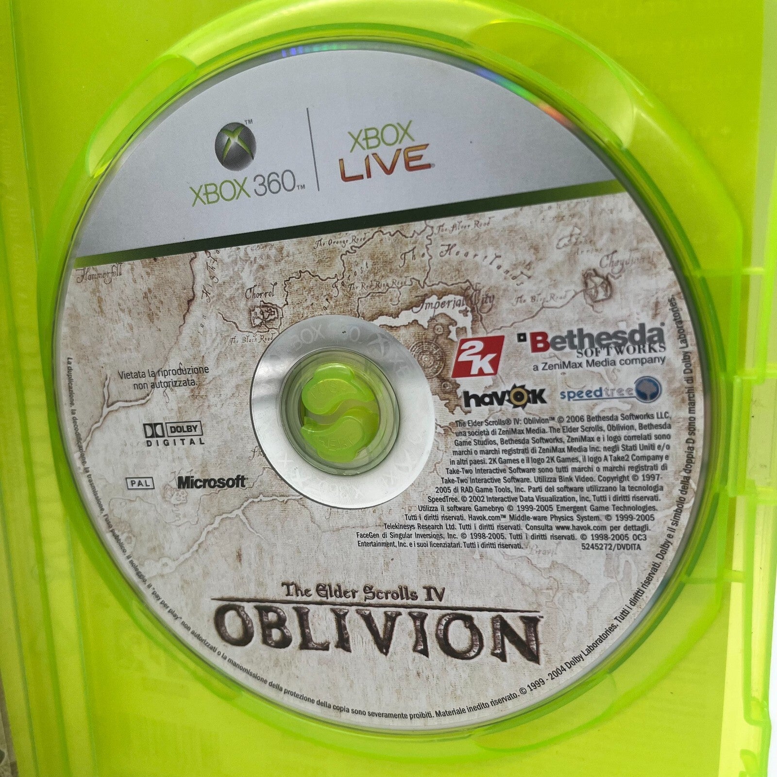 The Elder Scrolls IV OBLIVION + V SKYRIM Xbox 360 Italiano Completi Manuale Mapp