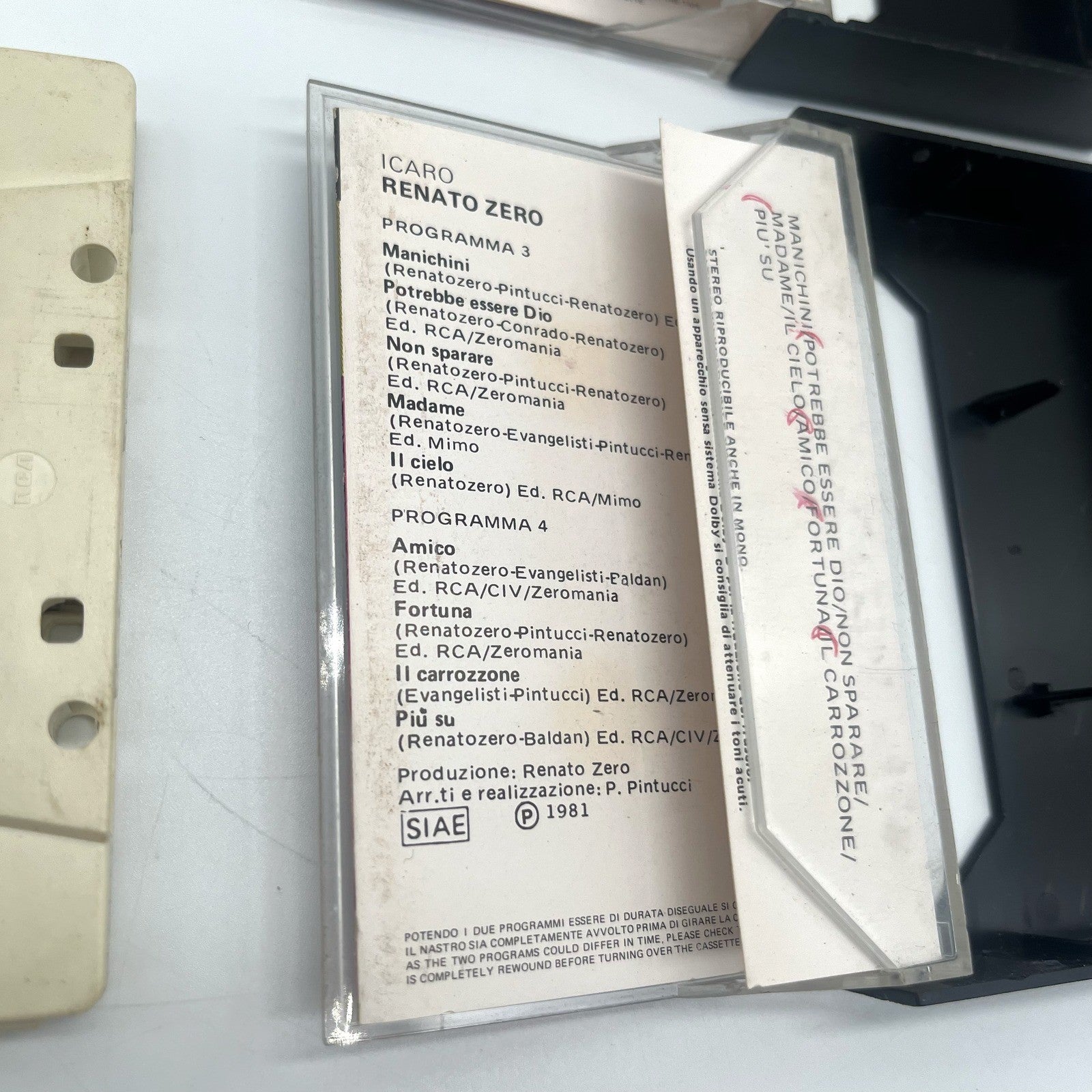 Renato Zero Icaro Musicassetta Doppia MC Zerolandia RCA 1981 Italiana Testata