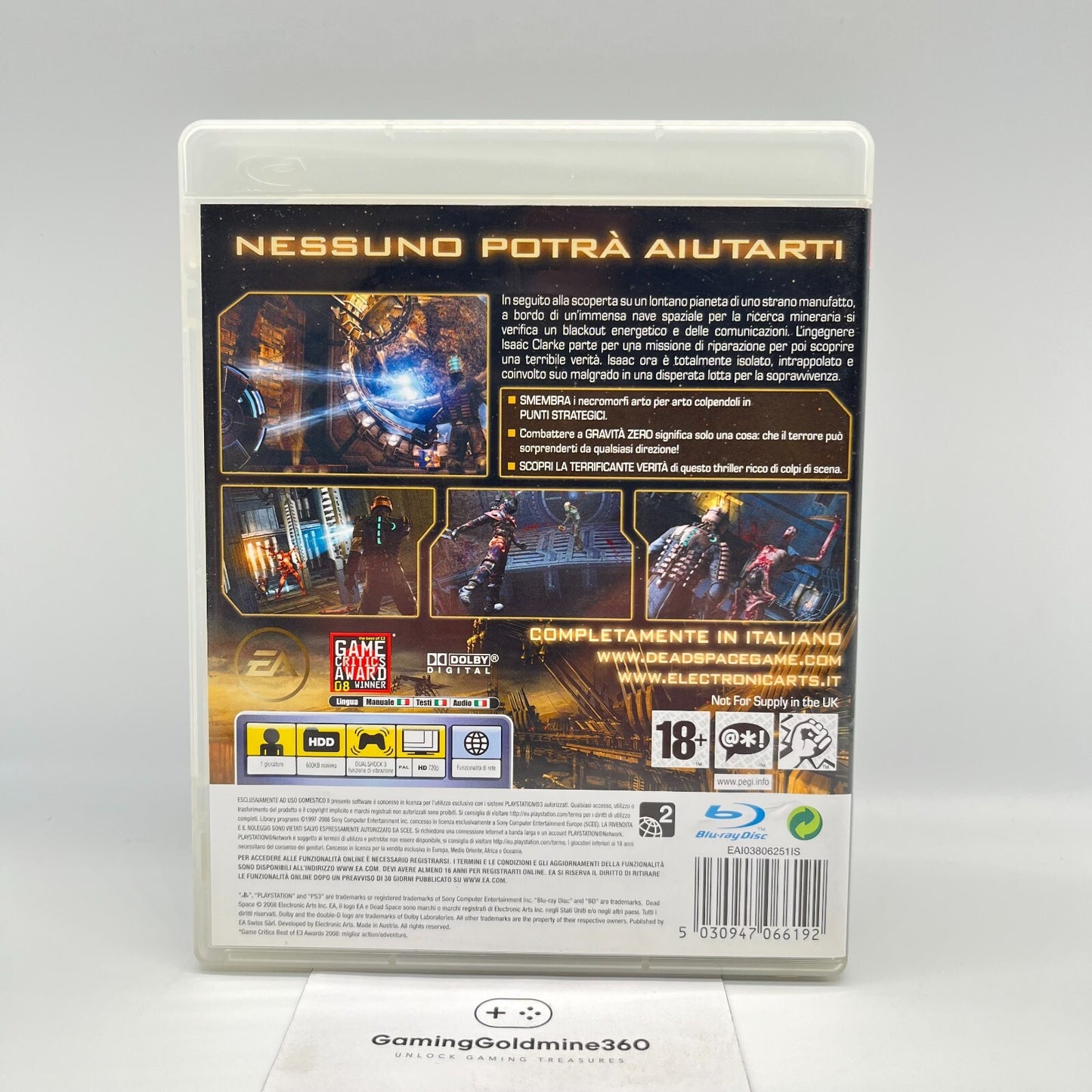 Dead Space PS3 Italiano Completo PAL EA Sony PlayStation 3 Gioco Survival Horror