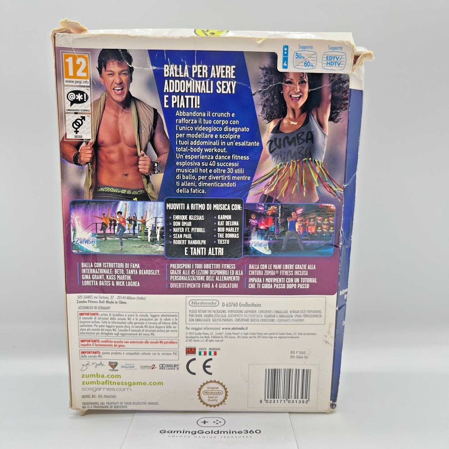 ZUMBA Fitness Core Nintendo Wii Italiano Completo con CINTURA, Scatola e Manuale