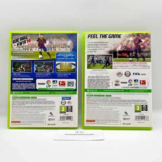 FIFA 14 + 15 Xbox 360 Italiano Completi con Manuali PAL EA Sports Microsoft