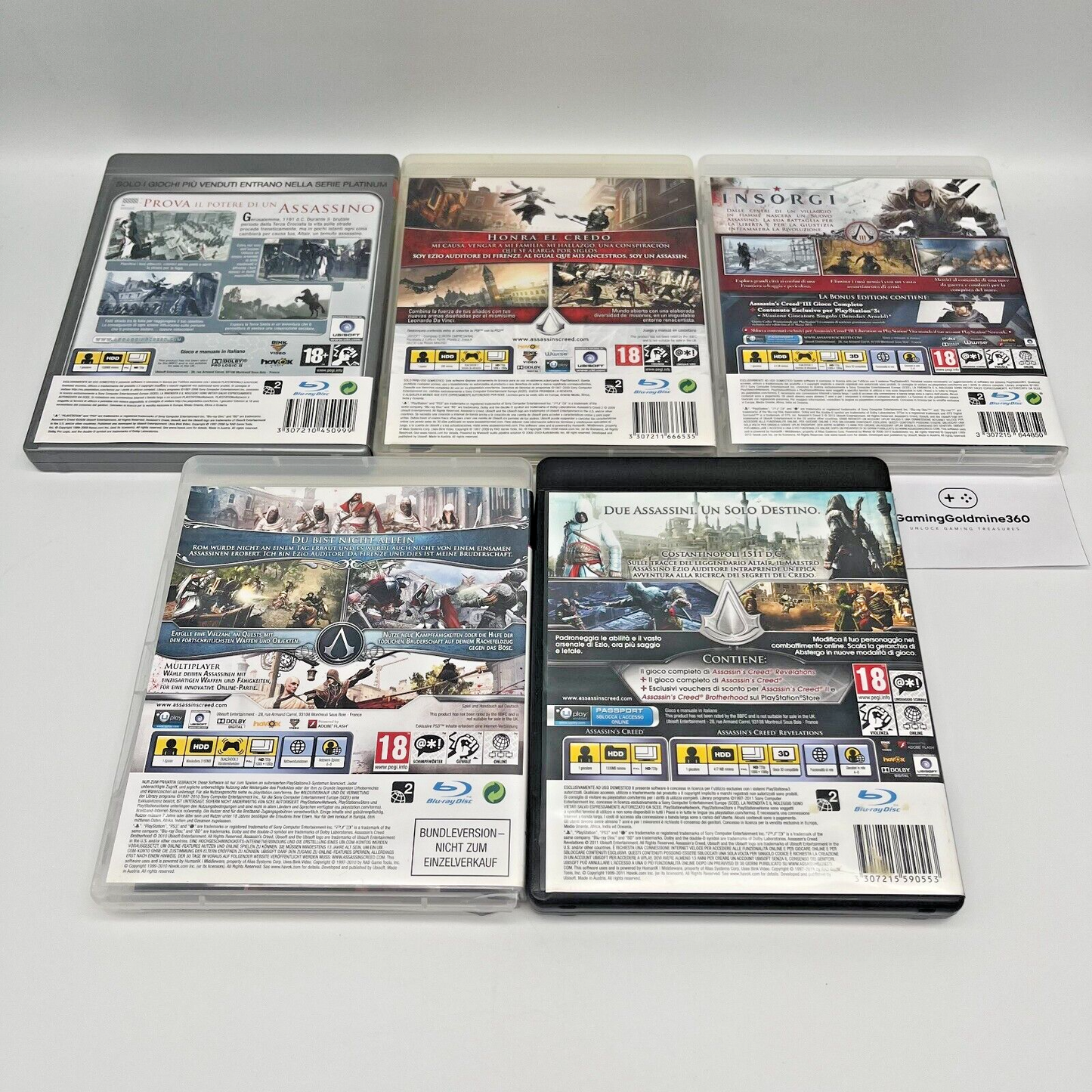 Assassin's Creed PS3 Bundle (5 GIOCHI) Completi PAL Ubisoft Sony PlayStation 3