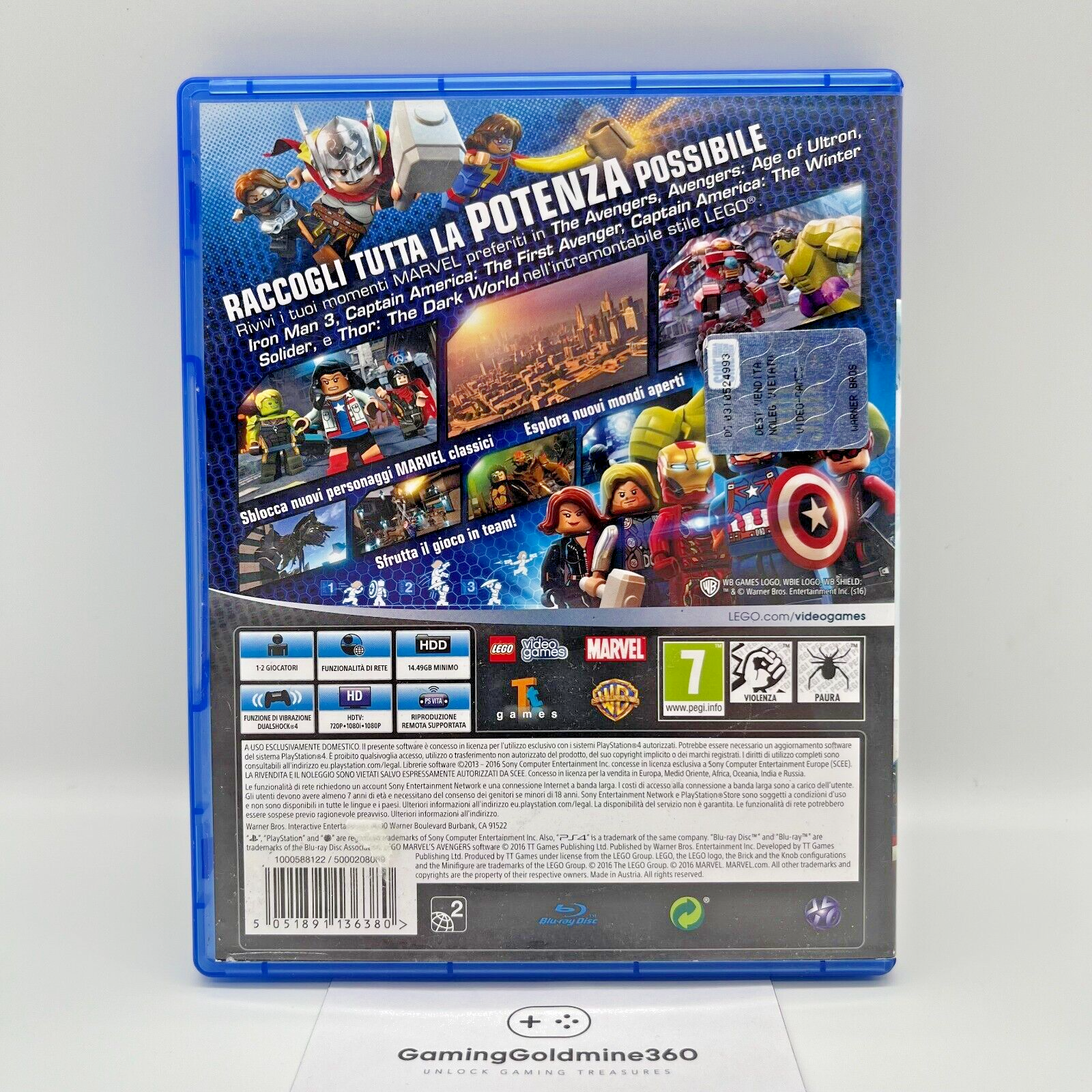 Lego Marvel Avengers PS4 Italiano Completo WarnerBros Sony PlayStation 4 NUOVO