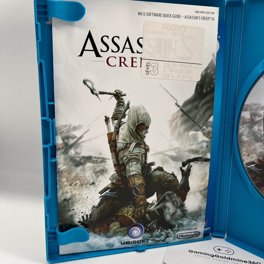 Assassin's Creed III 3 Nintendo Wii U Italiano Completo con Manuale PAL Ubisoft