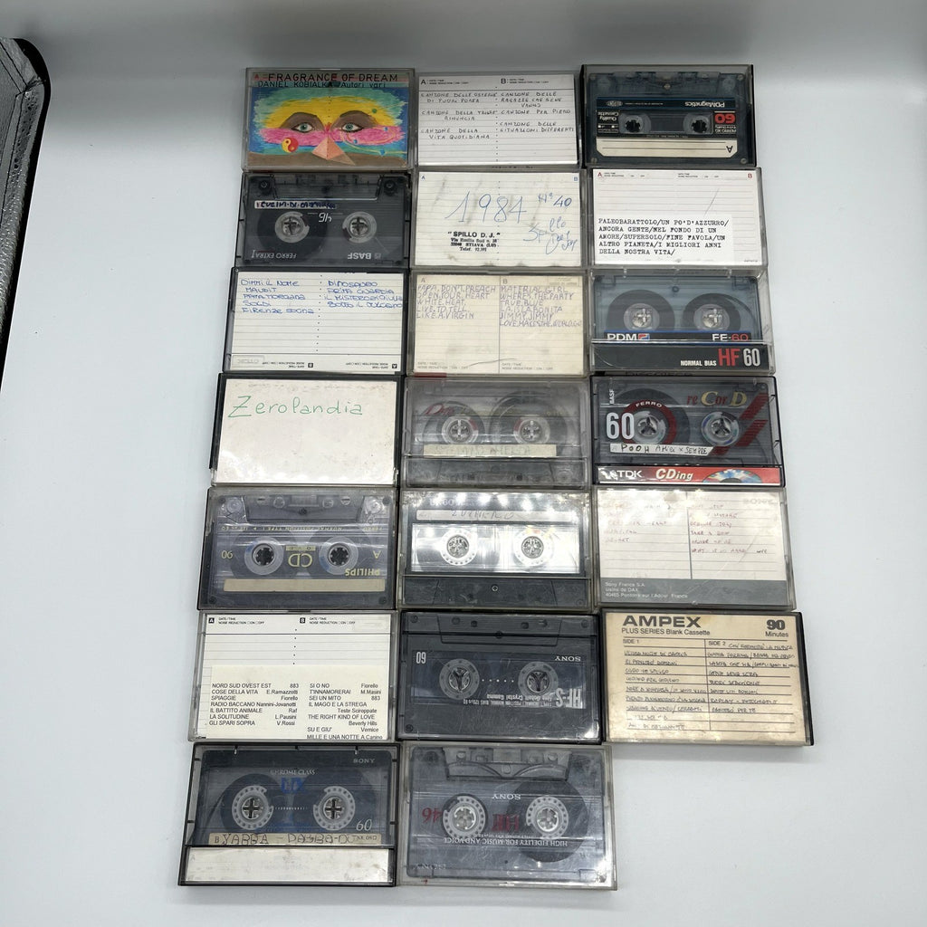 Lotto 20 Musicassette Registrate TDK Sony BASF Ampex MC Vintage Anni 80 90
