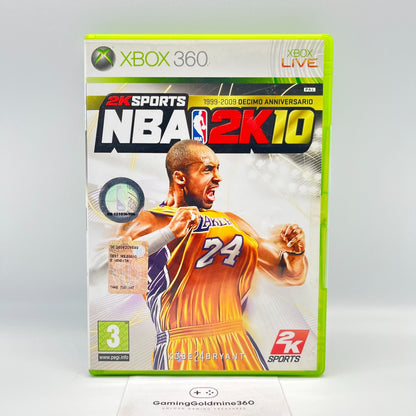 NBA 2K10 (2010) Xbox 360 Italiano Completo con Manuale PAL Microsoft Kobe Bryant