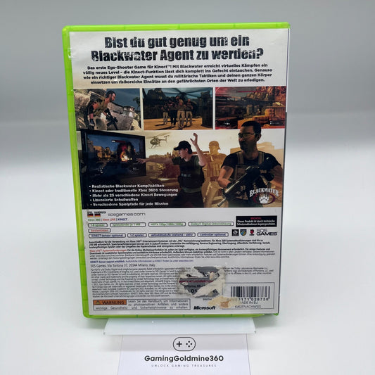 BLACKWATER Xbox 360 PAL German Completo con Manuale Kinect Microsoft Xbox360