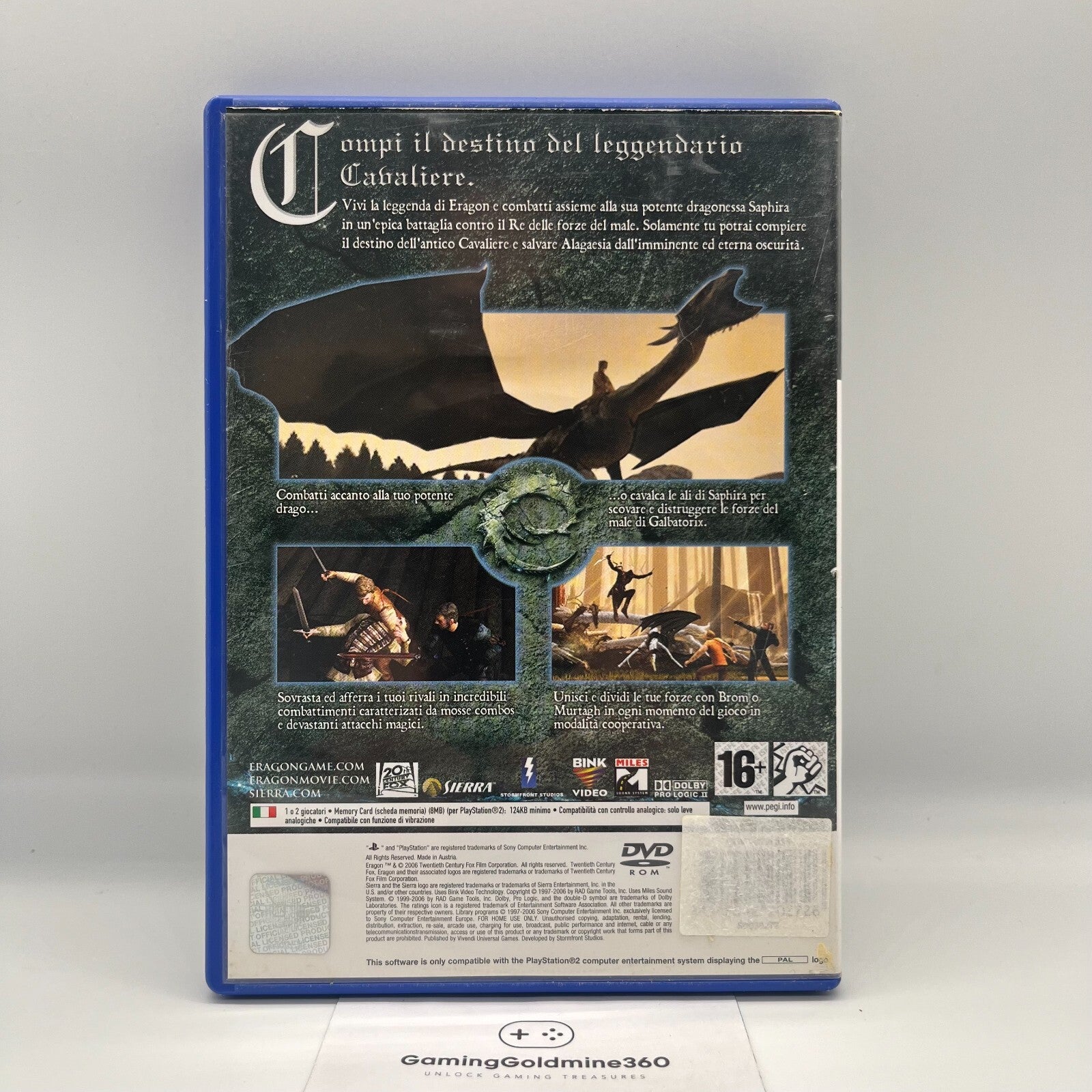 Eragon PS2 Italiano Completo con Manuale Sierra Sony Playstation 2 PAL OTTIMO