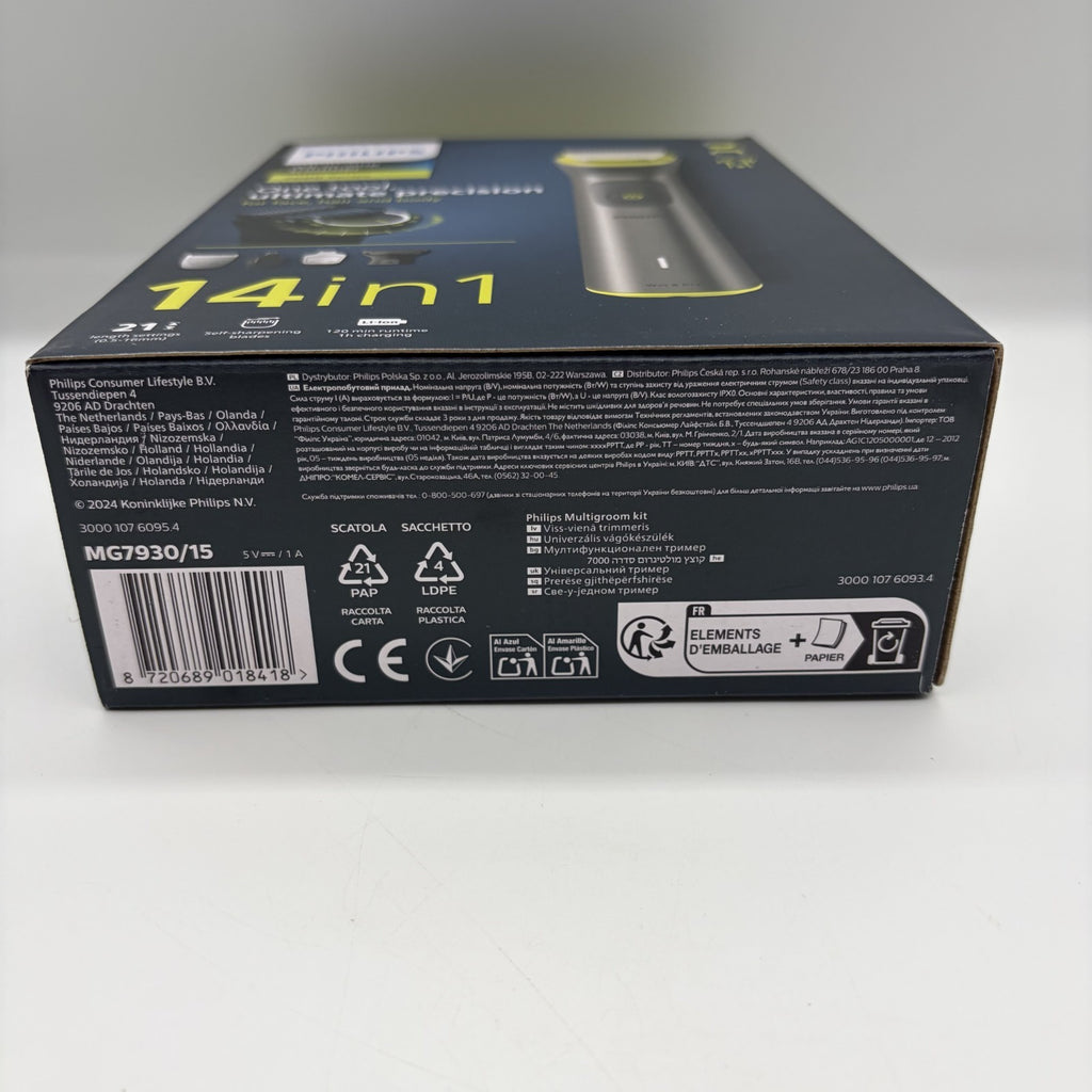 Philips Serie 7000 14in1 Rifinitore All-in-One Uomo Viso Corpo Capelli Nuovo