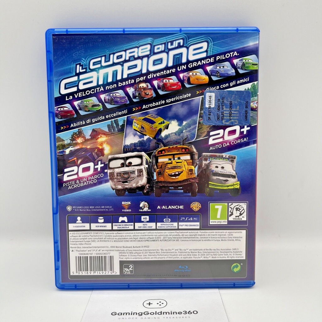 CARS 3 In Gara per la Vittoria PS4 Ita WarnerBros Disney Pixar Sony PlayStation