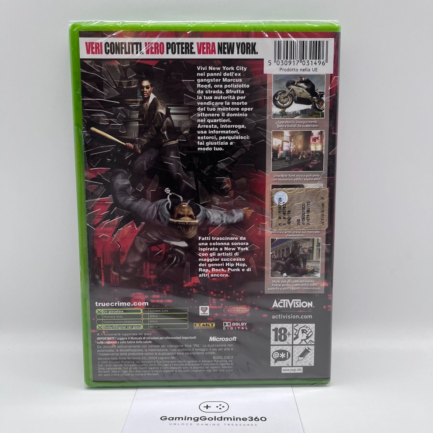 TRUE CRIME New York City XBOX Italiano NUOVO SIGILLATO Activision Microsoft
