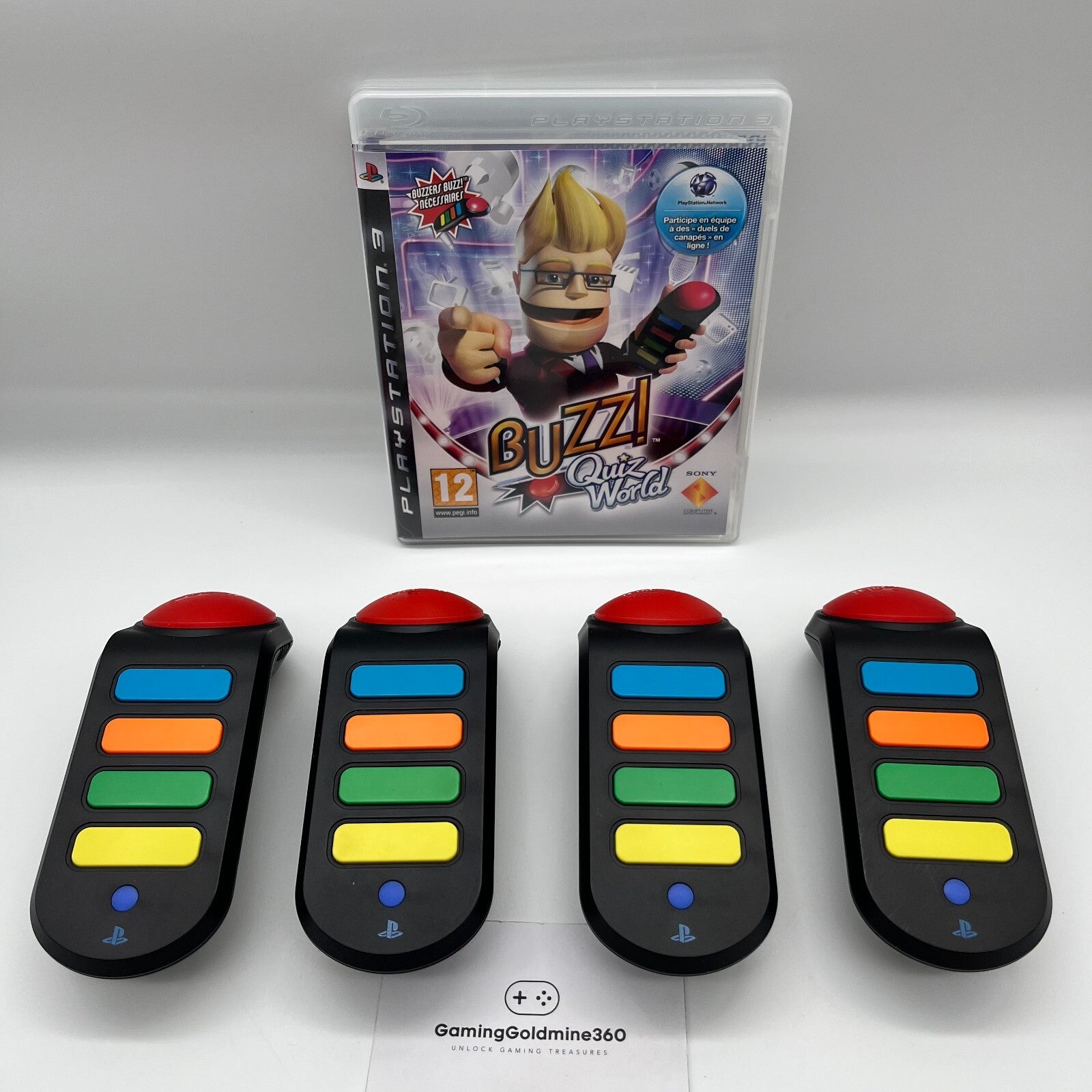 BUZZ ! QUIZ TV PS3 Completo + 4 Controller Sony PlayStation 3 SENZA PENNETTA USB