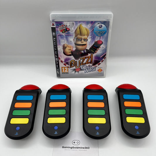 BUZZ ! QUIZ TV PS3 Completo + 4 Controller Sony PlayStation 3 SENZA PENNETTA USB