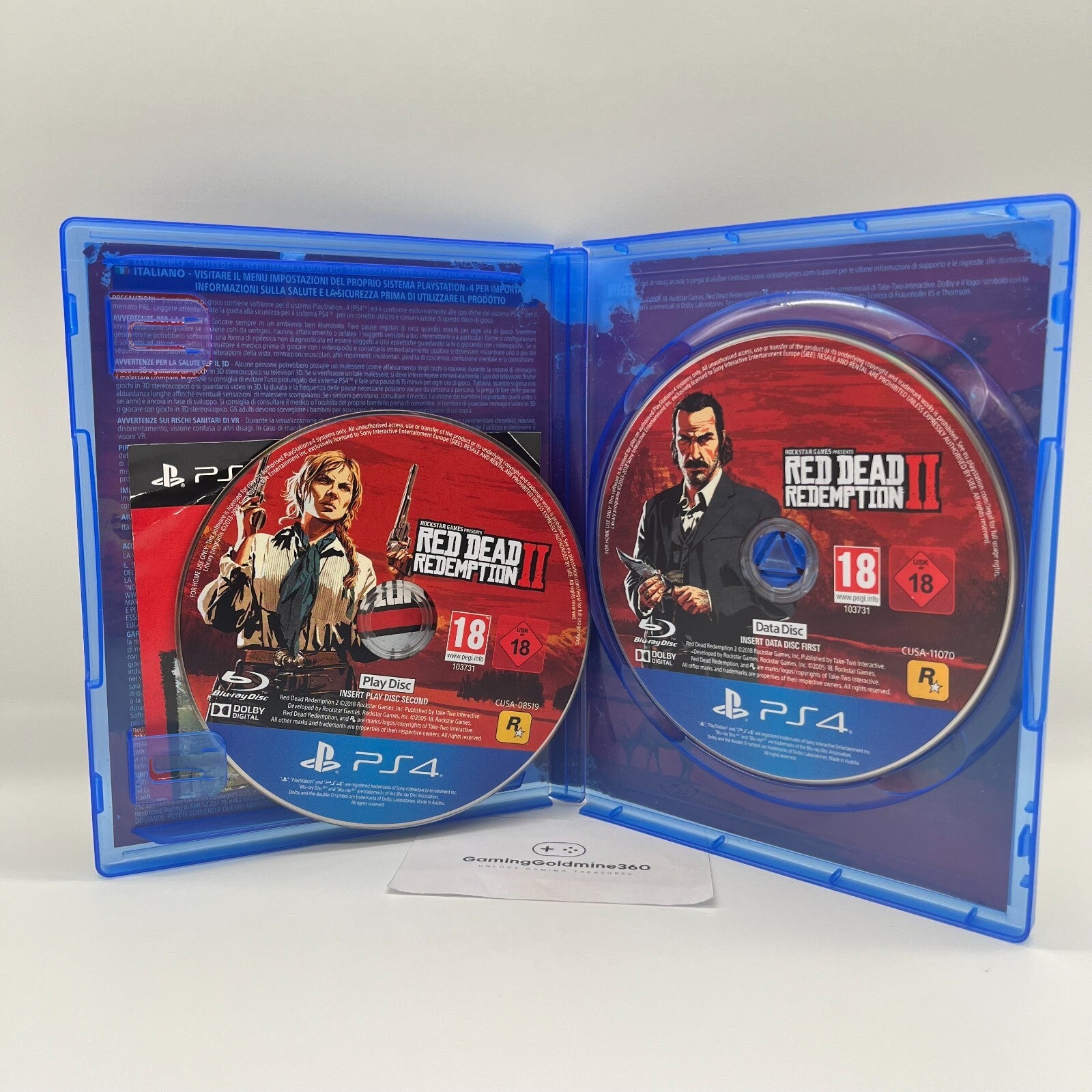 Red Dead Redemption II 2 PS4 Italiano Rockstar Sony Playstation 4 Cover reprint